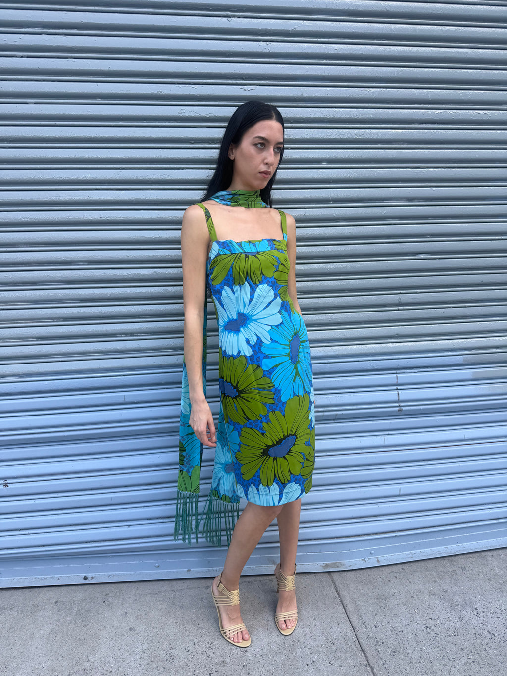 Dolce & Gabbana Silk Dress W/ Scarf