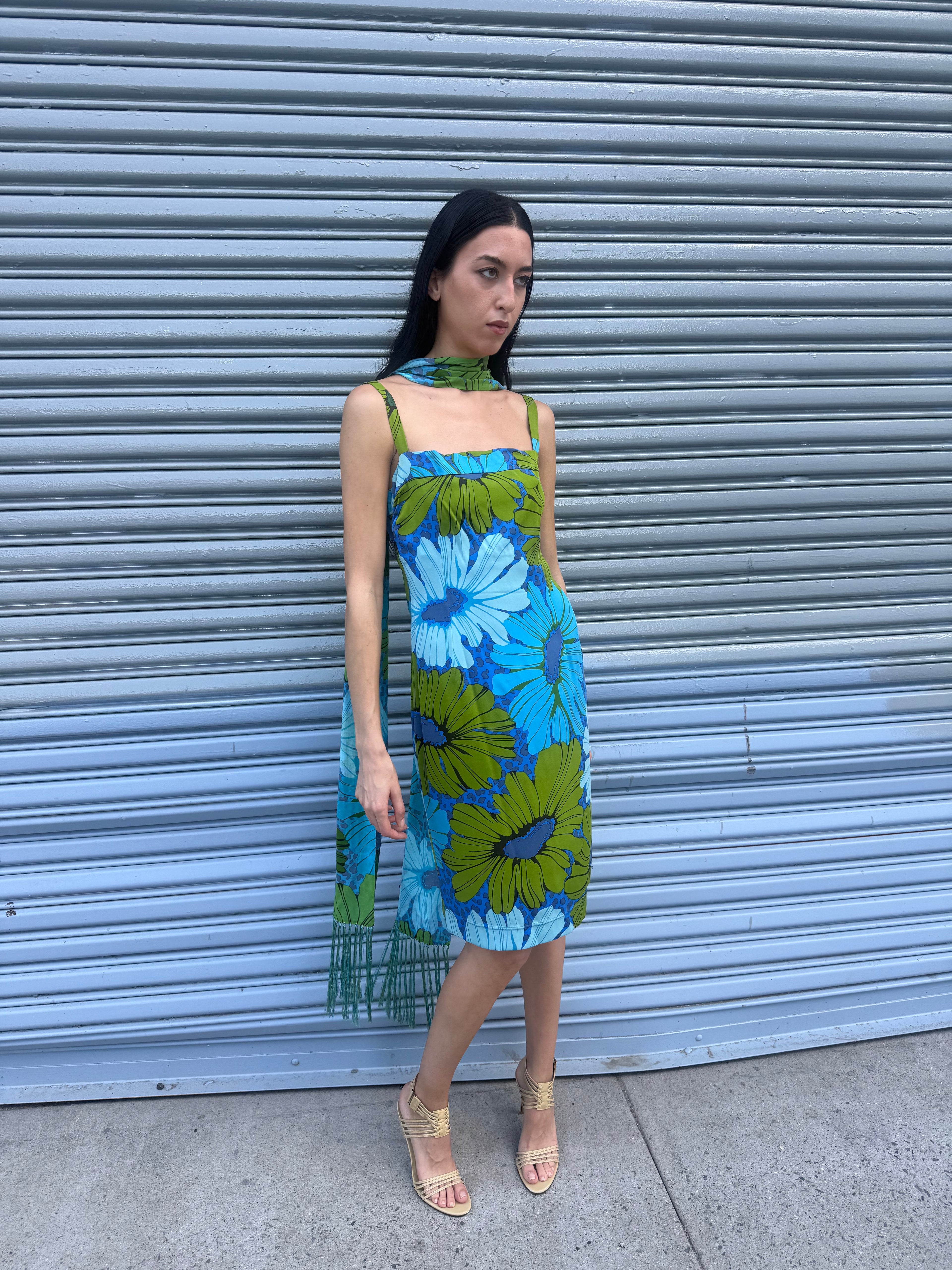 Dolce & Gabbana Silk Dress W/ Scarf