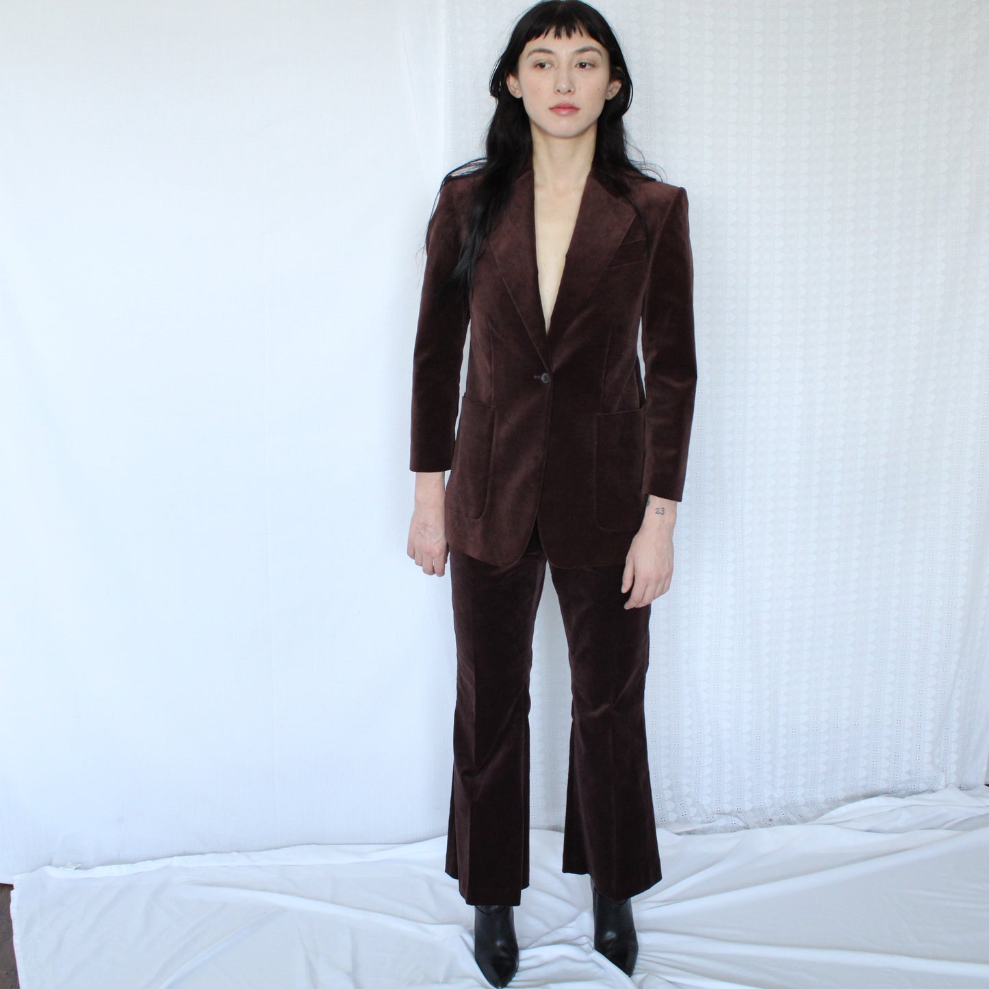 Burgundy Velvet Suit Set