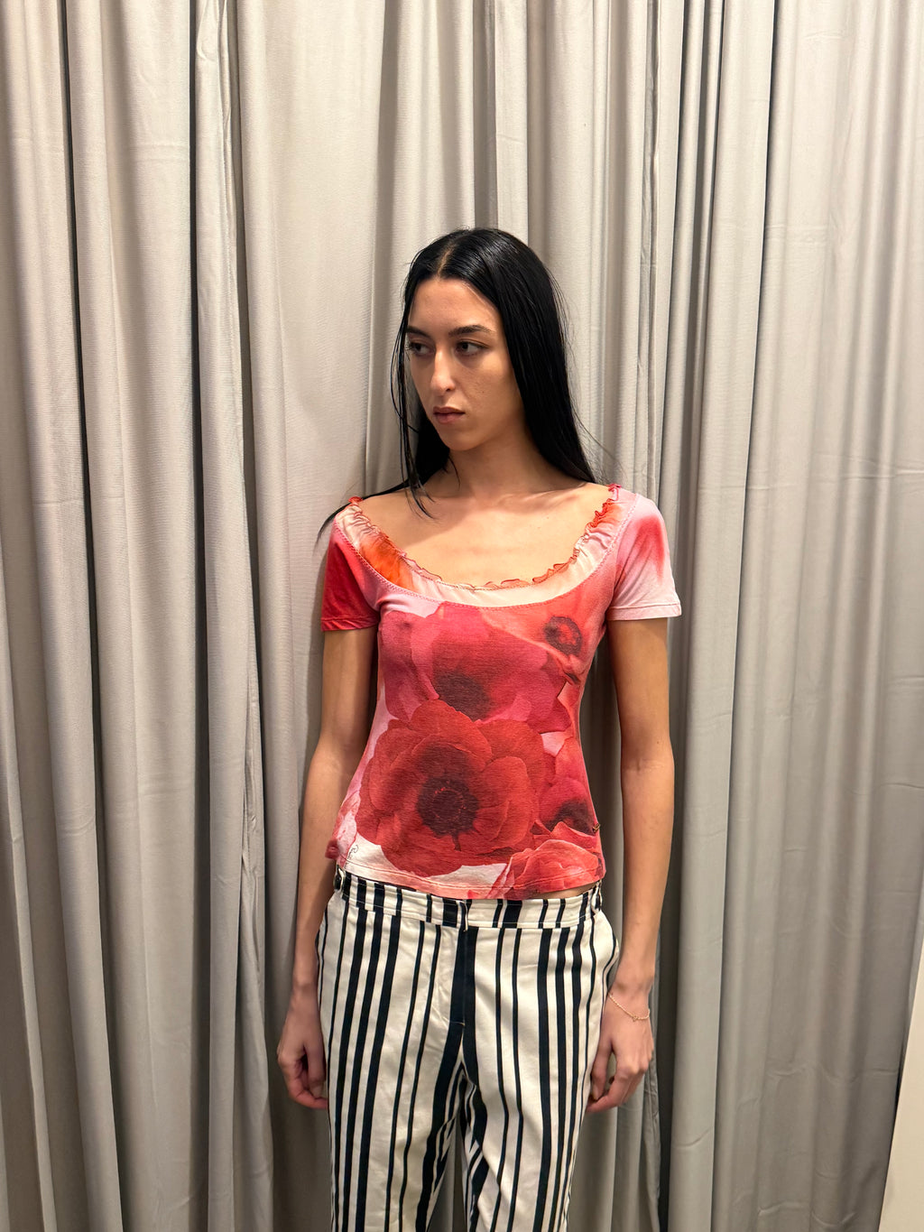 Vintage Roberto Cavalli SS2002 Poppy Print Shirt