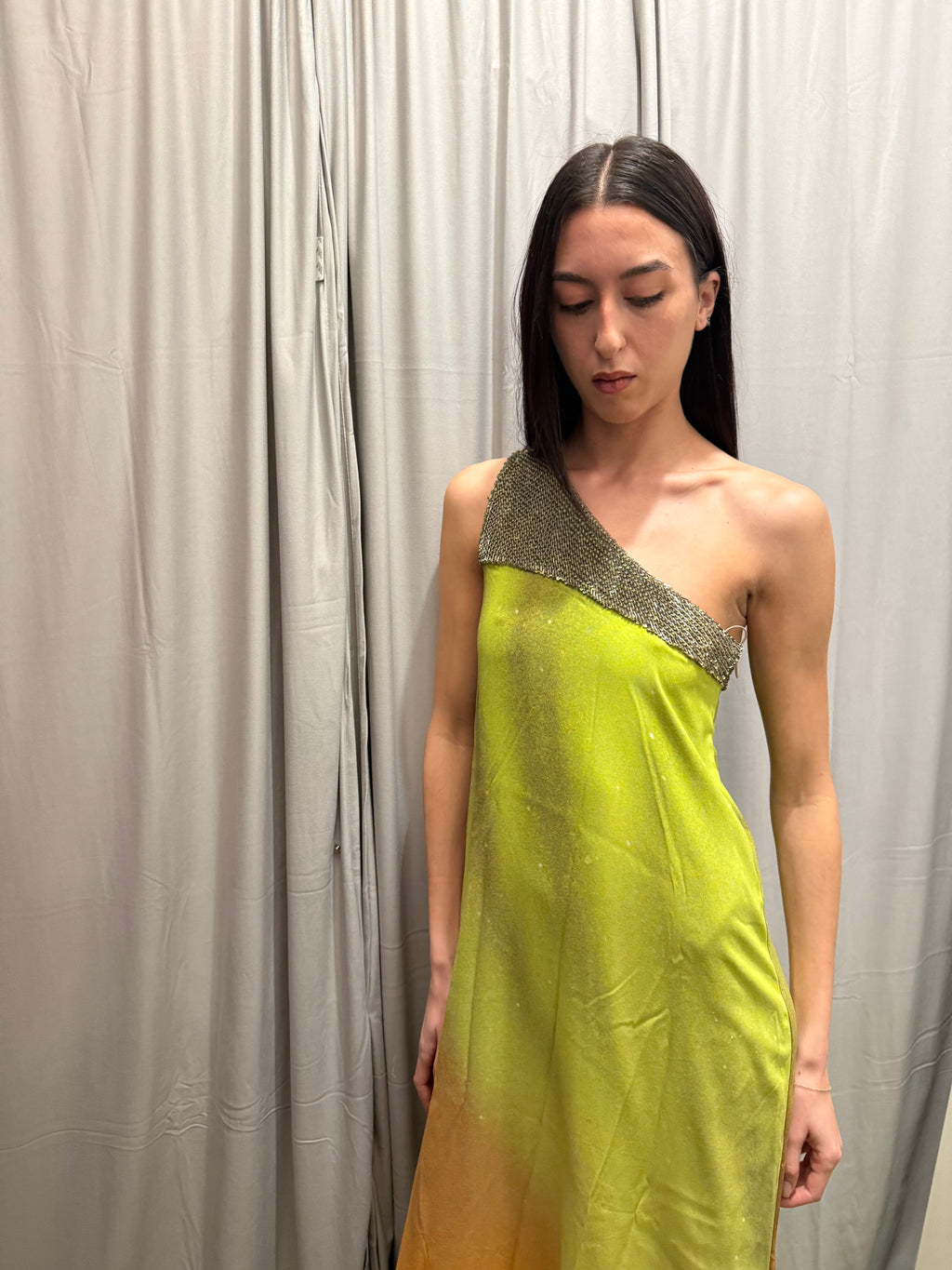 Matthew Williamson Maxi Silk One Shoulder Dress