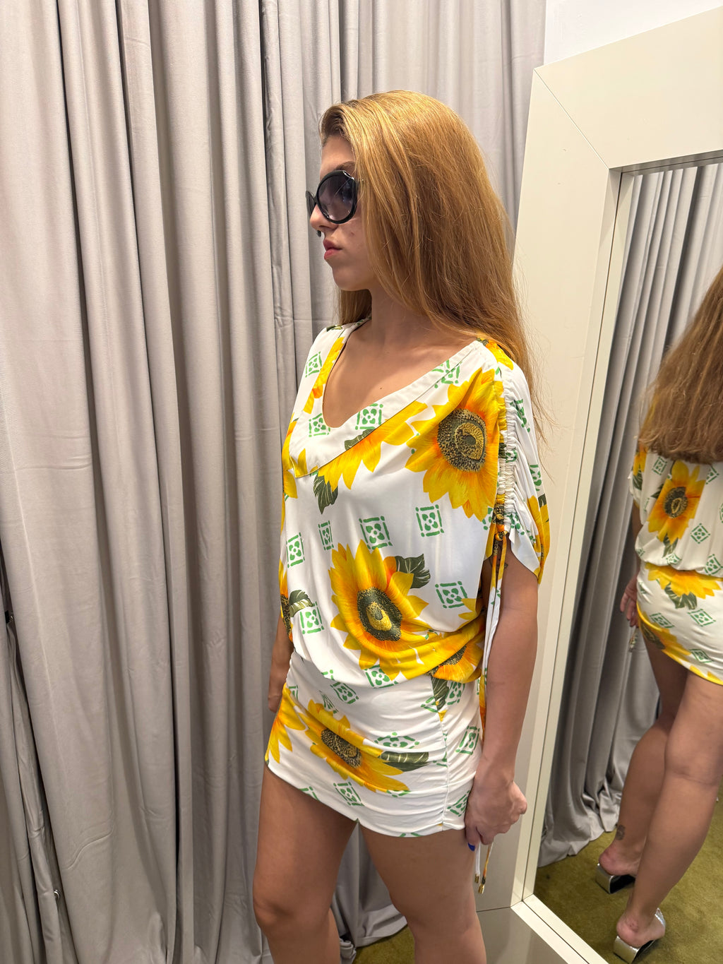 Dolce & Gabbana Sunflower Print Mini Dress