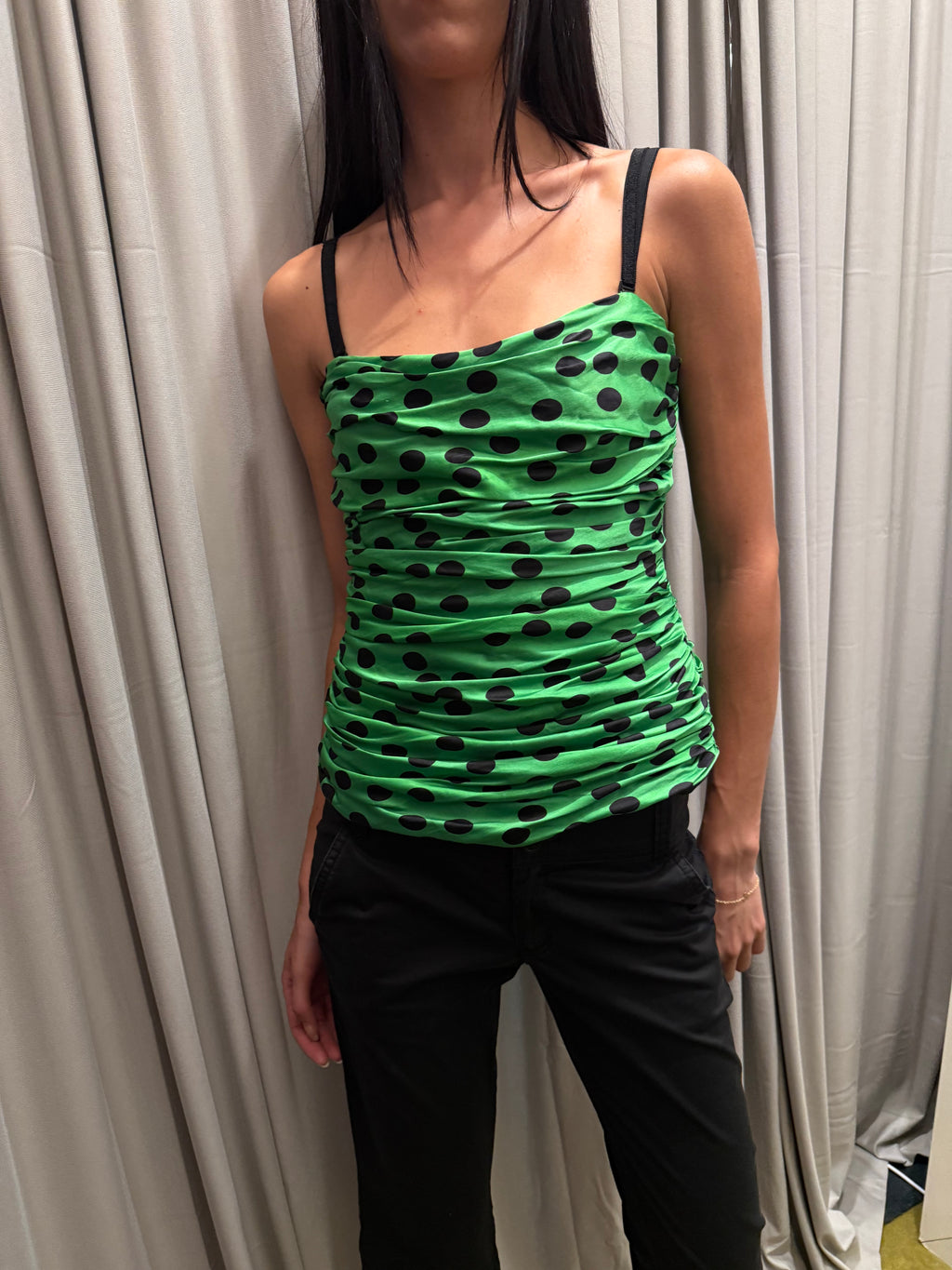 Dolce & Gabbana Polka Dot Silk Corset