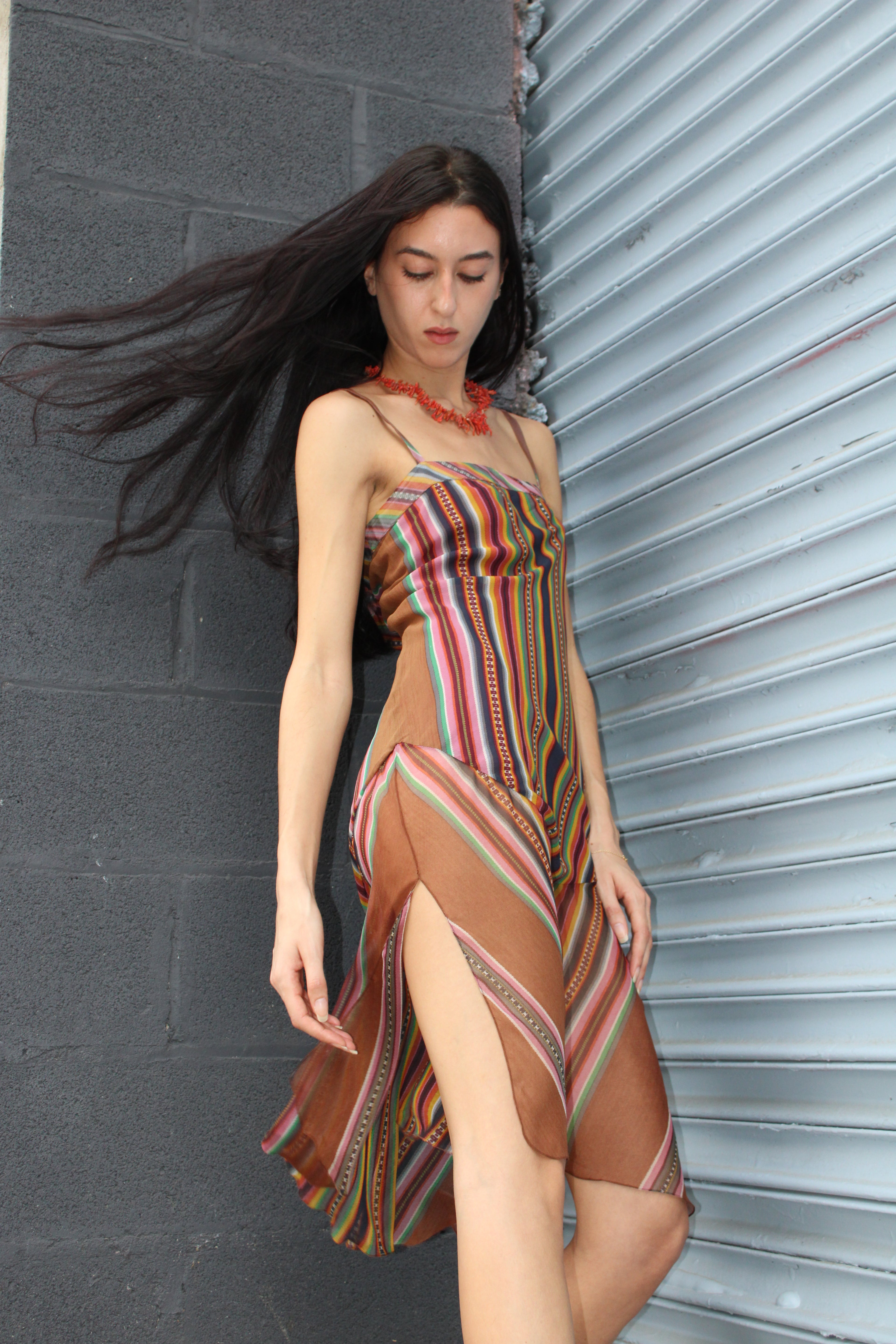 Dior Spring 2002 Runway Print Silk Dress