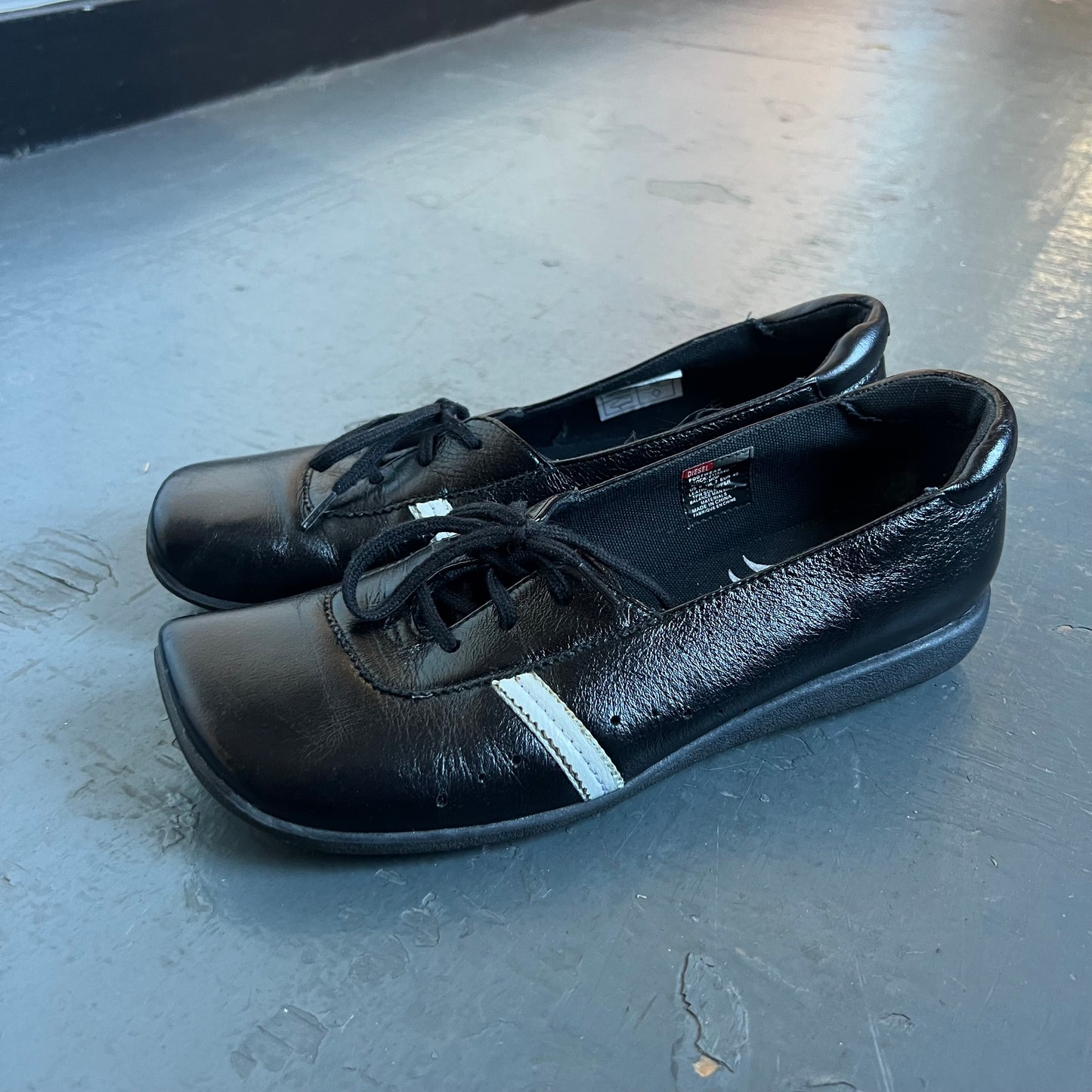 Diesel patent leather flats