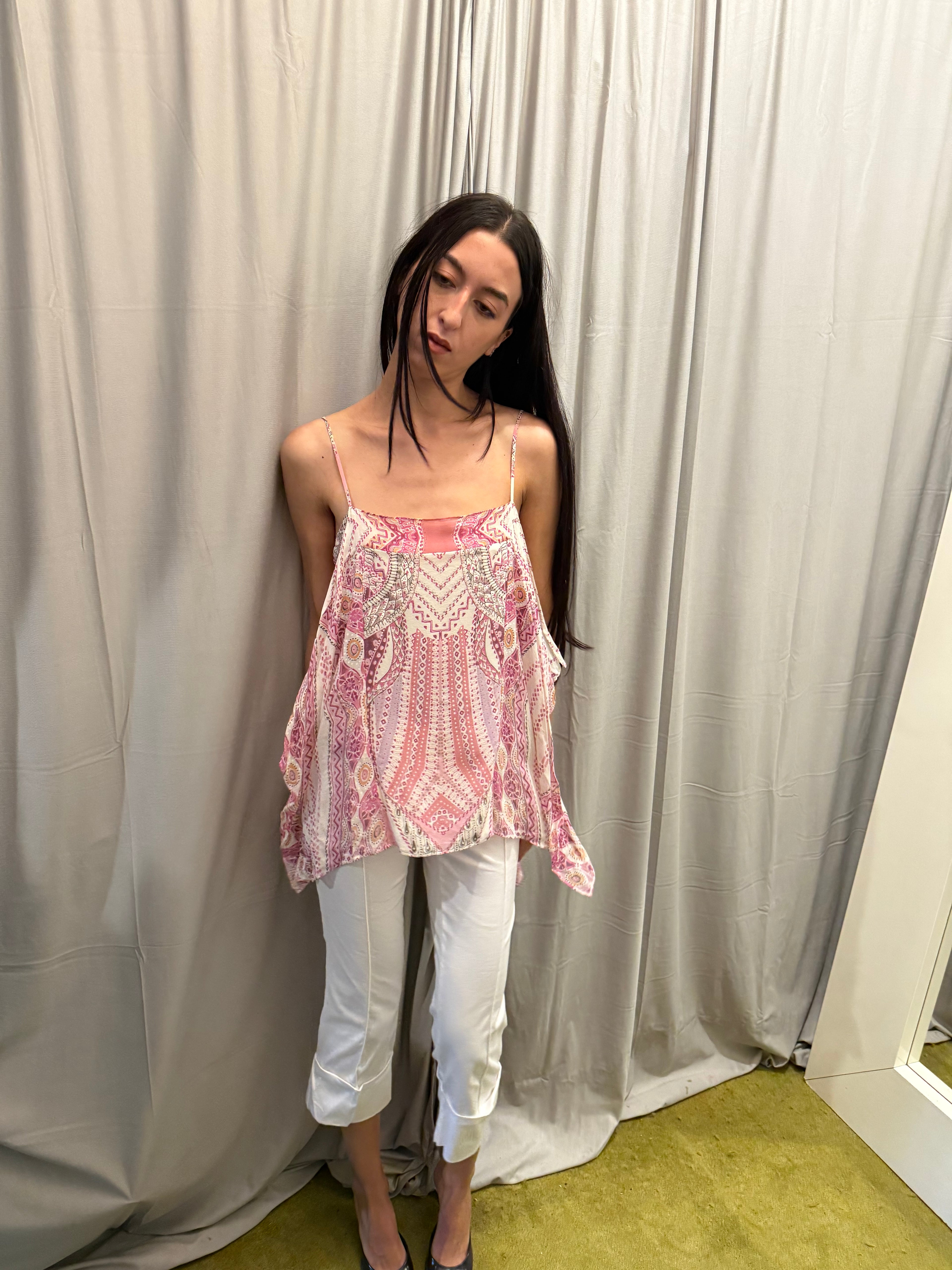 Roberto Cavalli Silk Paisley Print Flowy Top