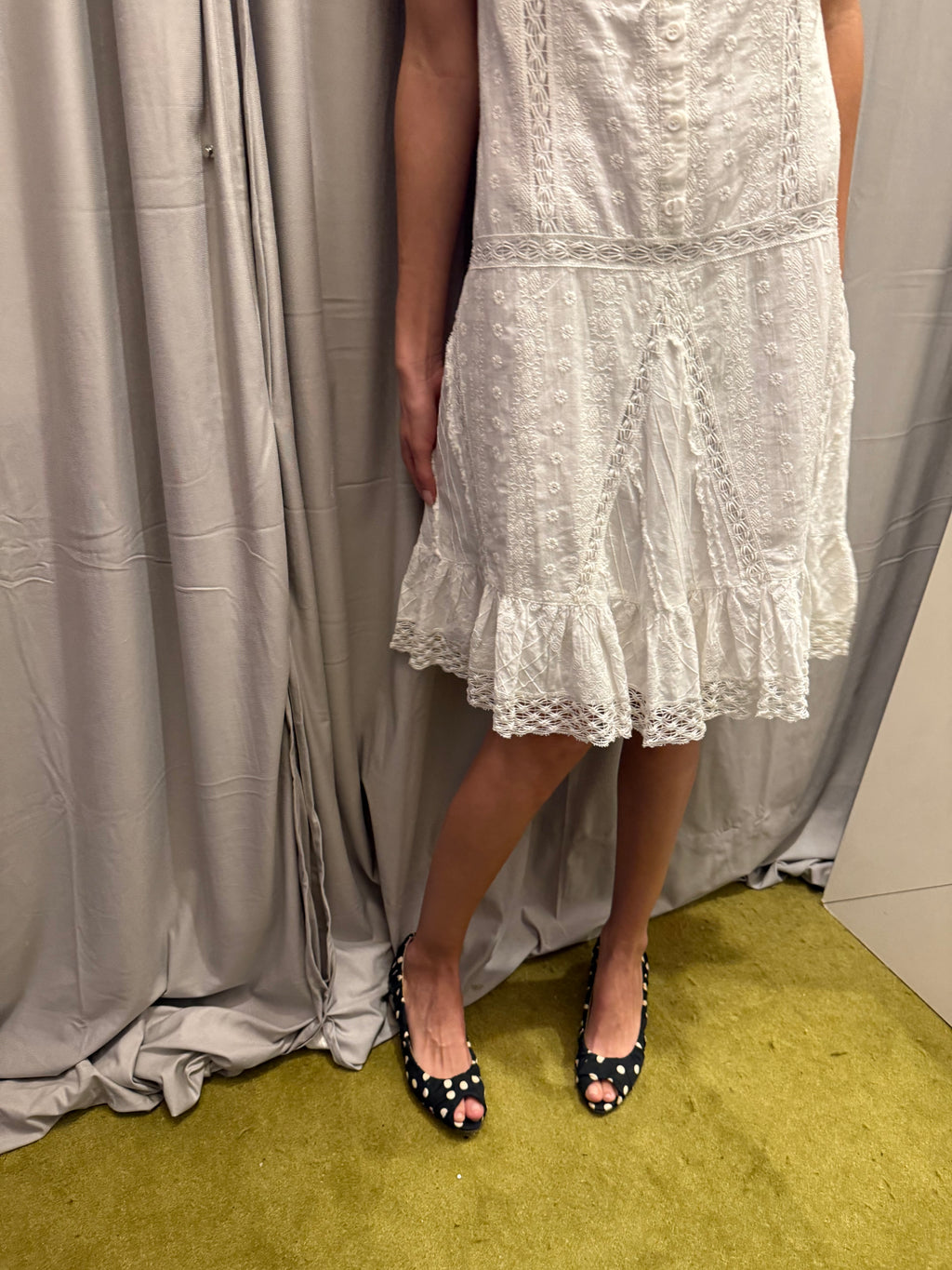 Anna Sui White Floral Dress