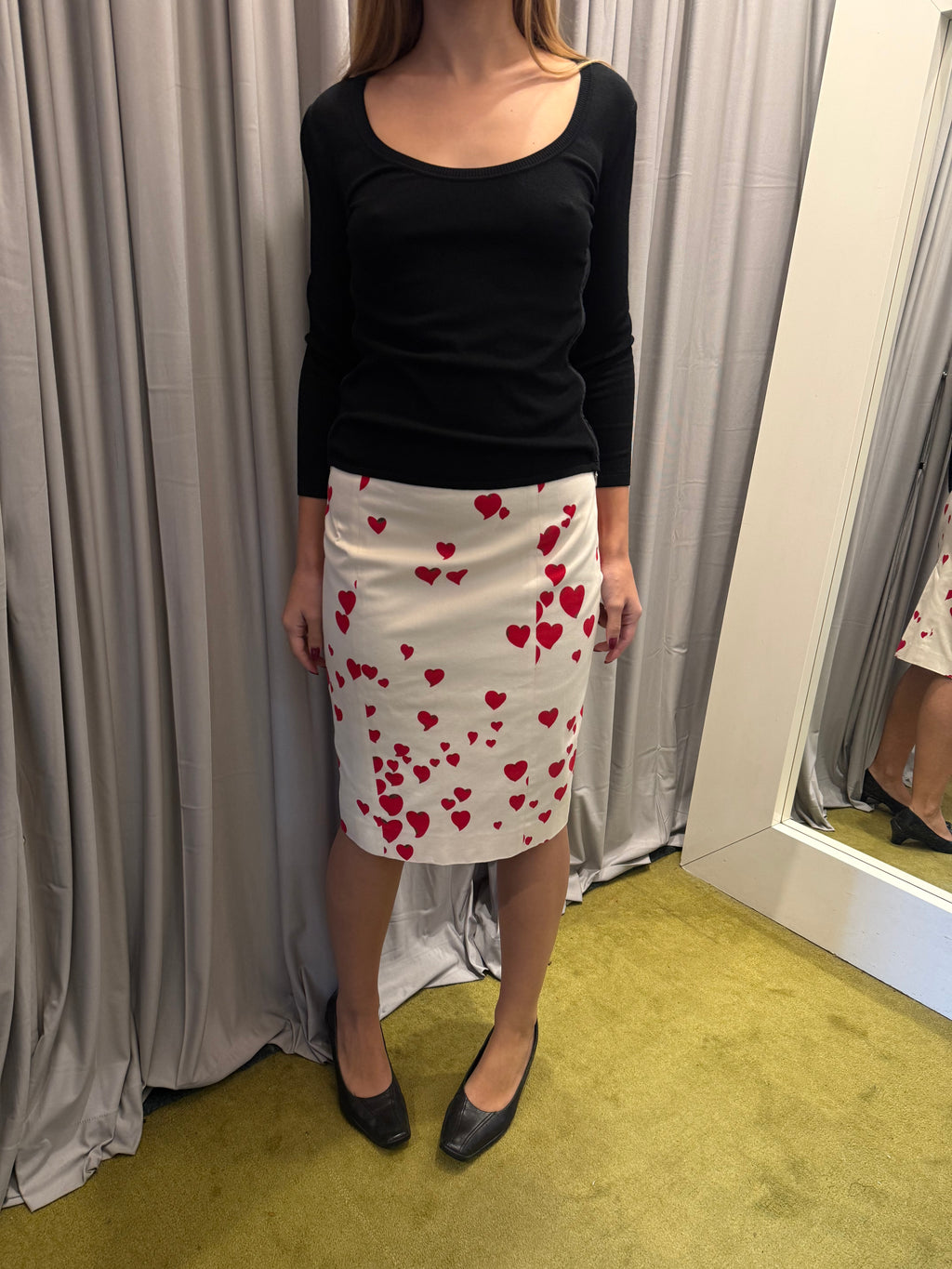 Moschino Heart Print Skirt
