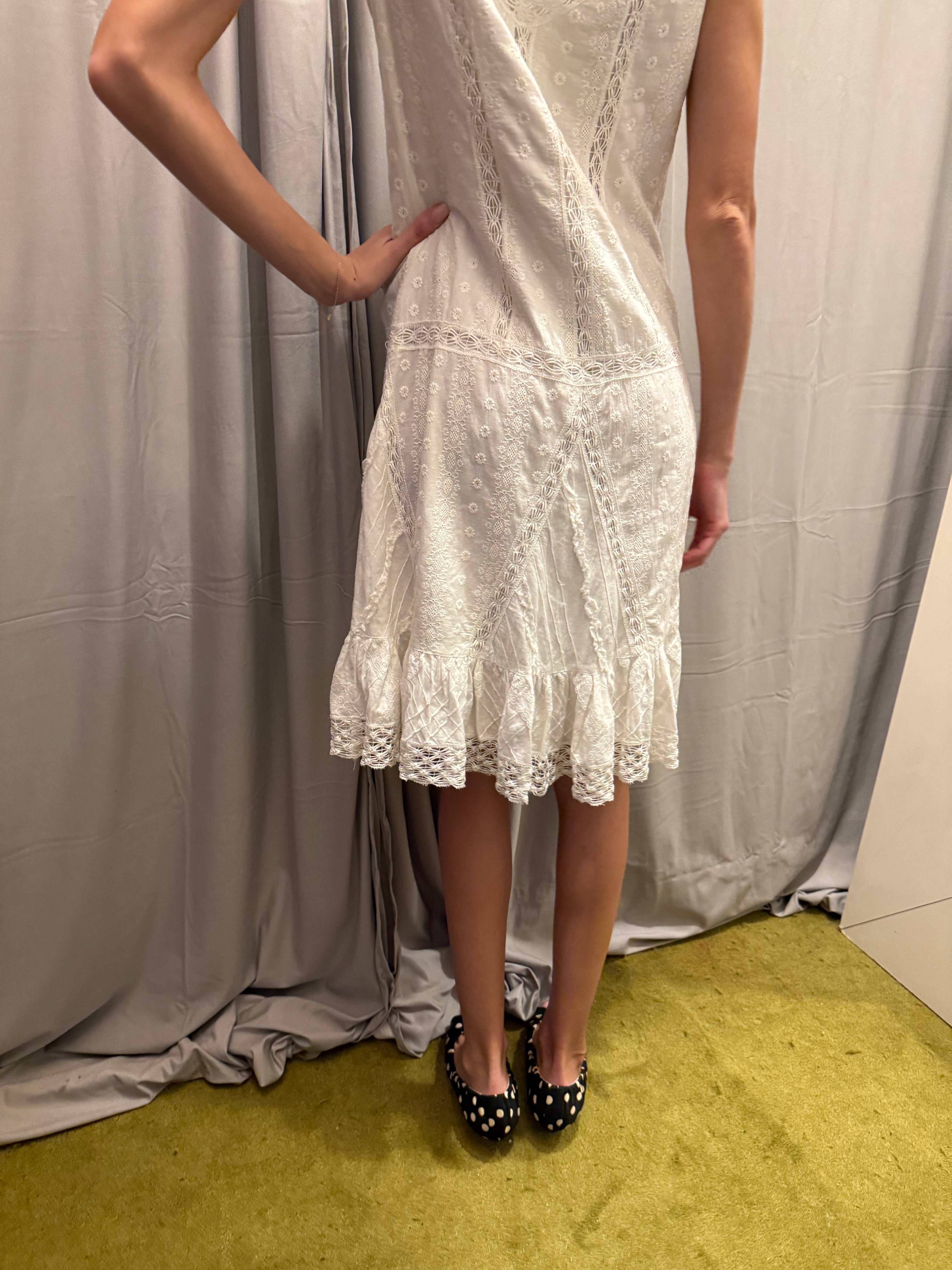 Anna Sui White Floral Dress