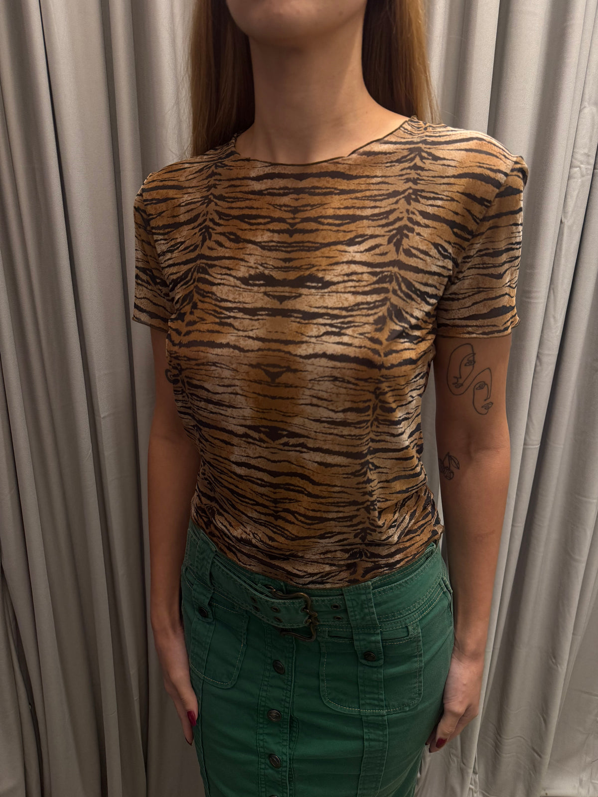 Blumarine Leopard Print Mesh Twin Set