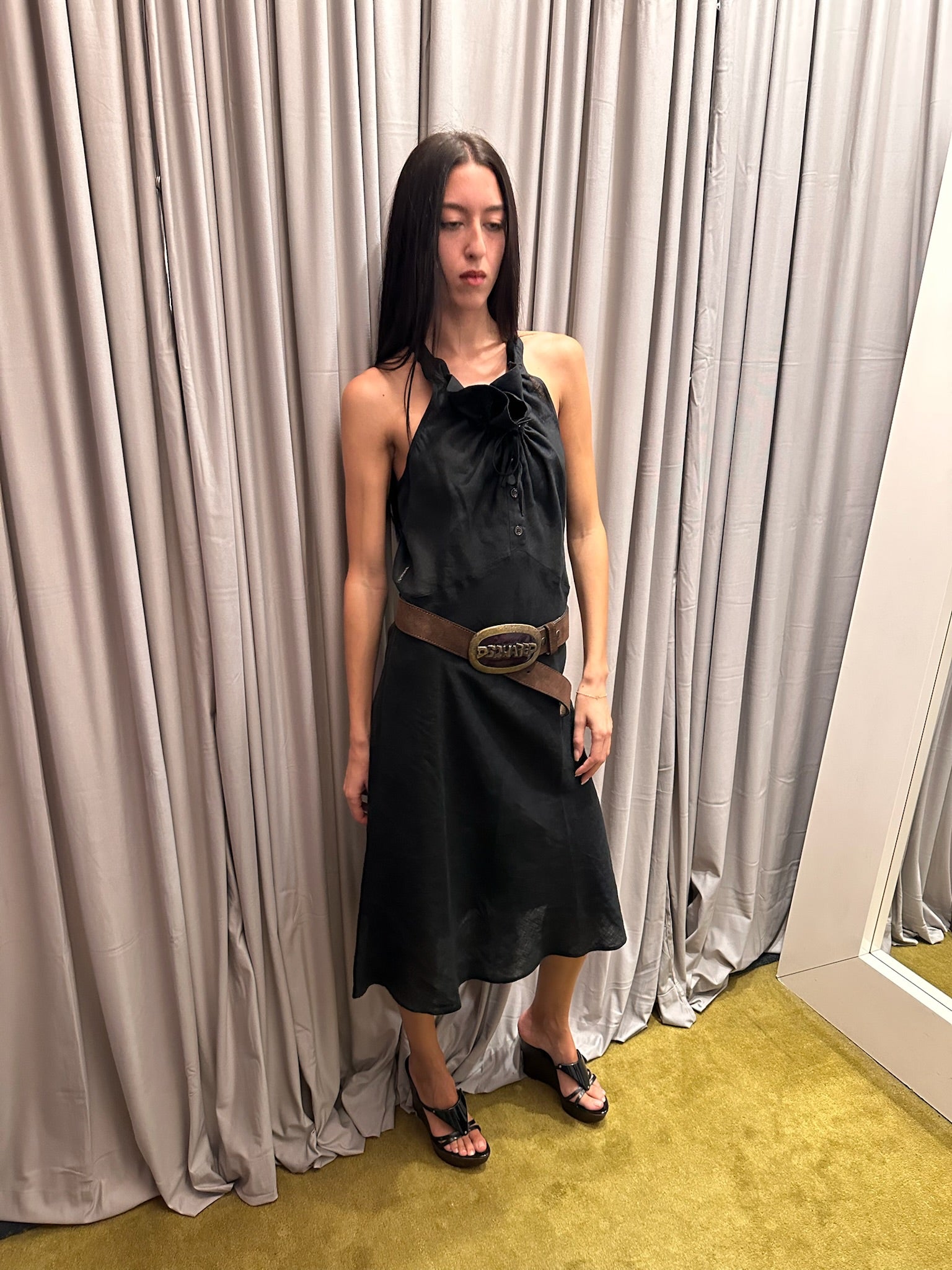 Armani Jeans Linen Black Dress