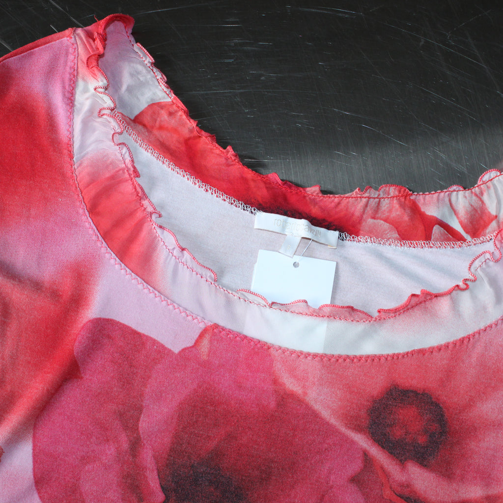 Vintage Roberto Cavalli SS2002 Poppy Print Shirt