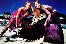 Roberto Cavalli FW 1999 Laser Cut Suede Button Up