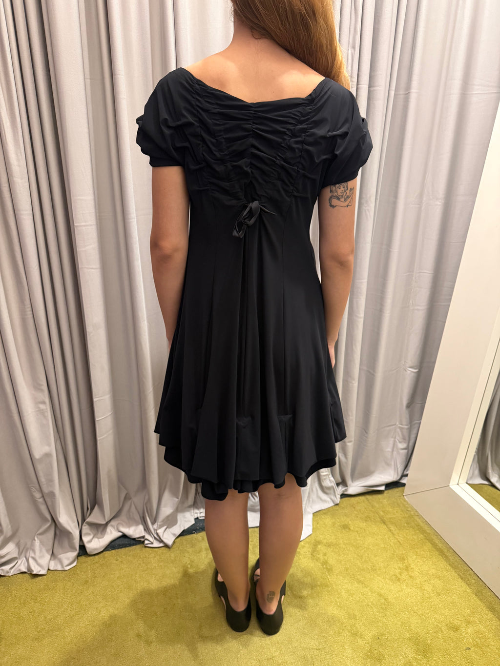 Marithe Francois Girbaud Black Ruched Dress