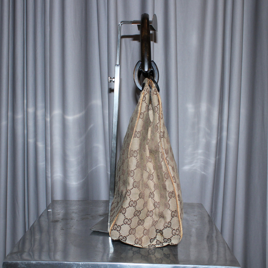 Gucci Monogram Bamboo Handle Bag