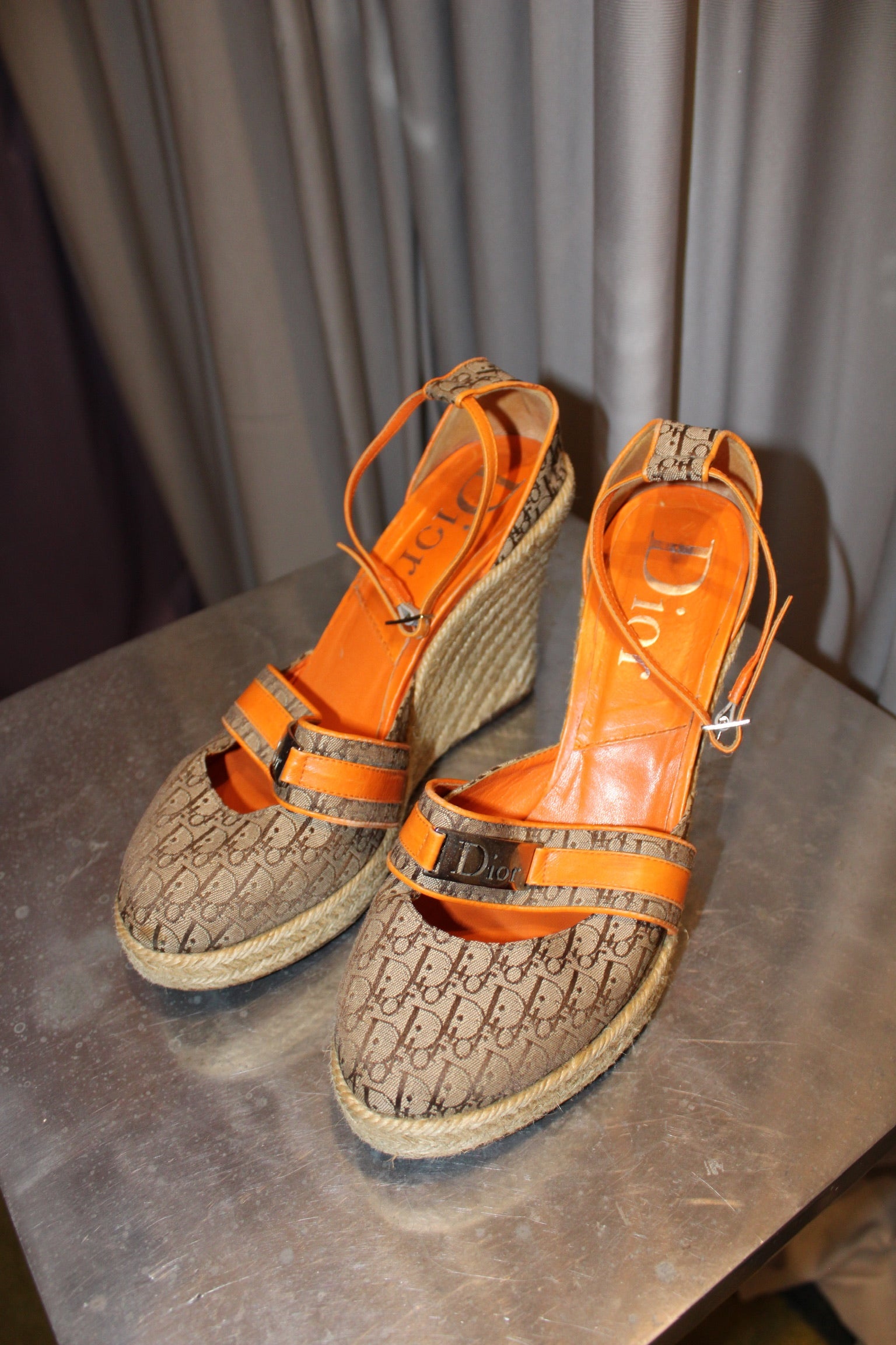 Dior Monogram Orange Heels