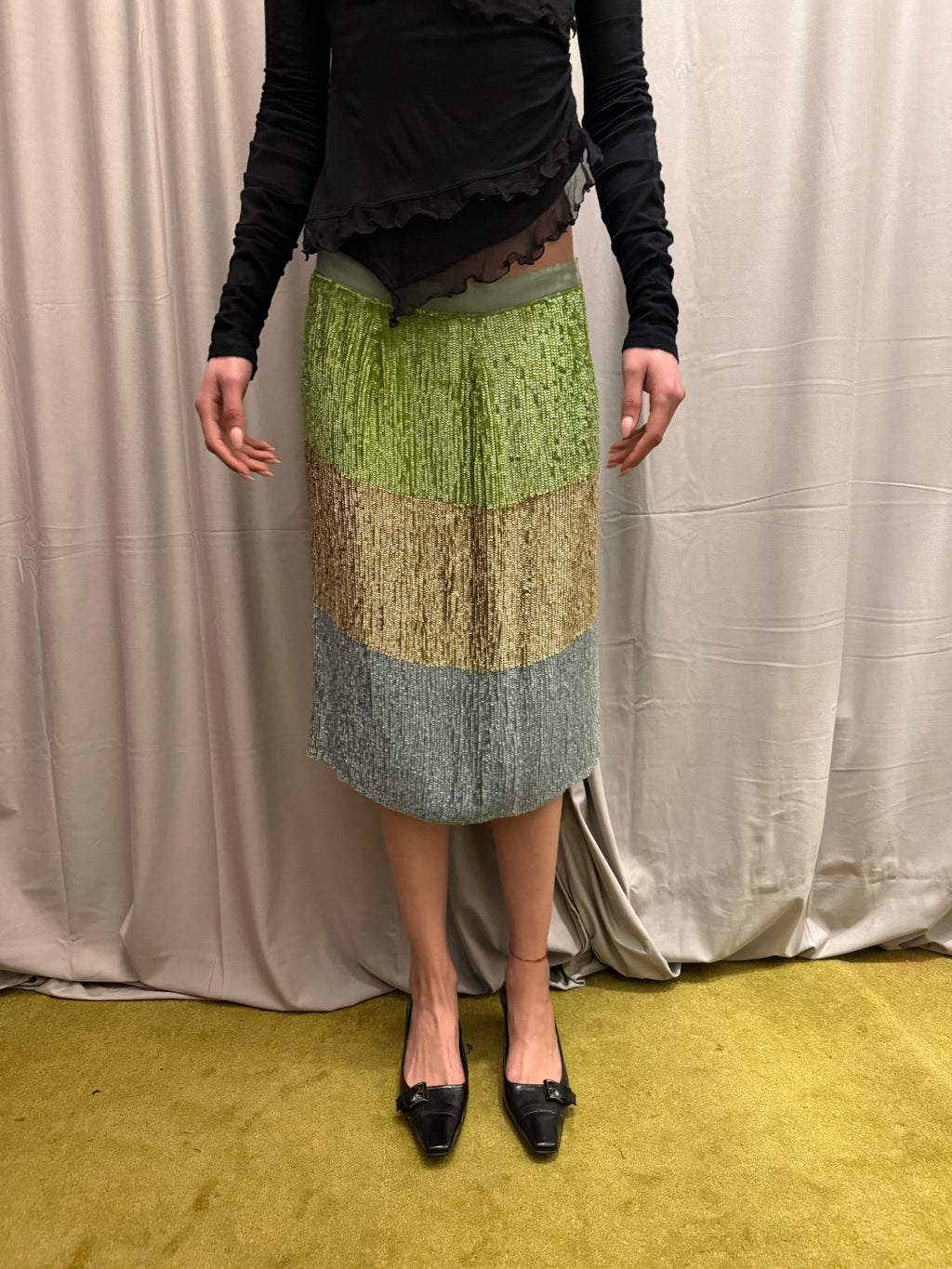 Gianfranco Ferre Studio Silk Sequin Skirt