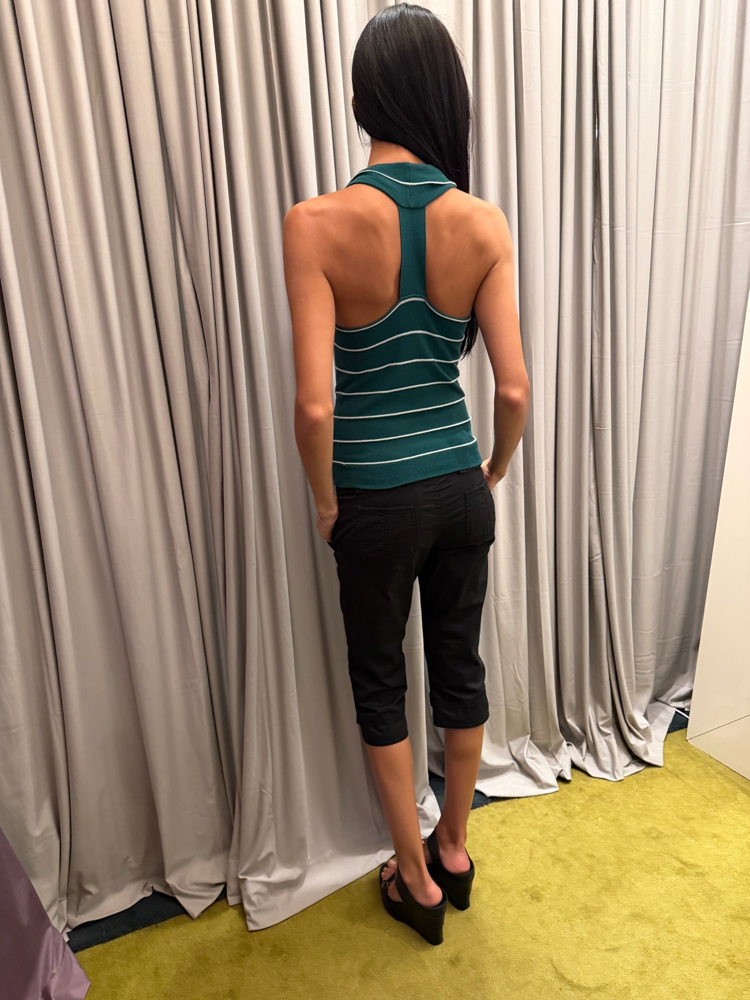 Vintage Emporio Armani Green Striped Top