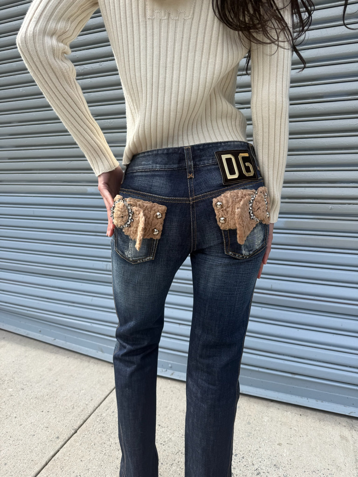 Dolce & Gabbana Pants w/ Fur Detailing