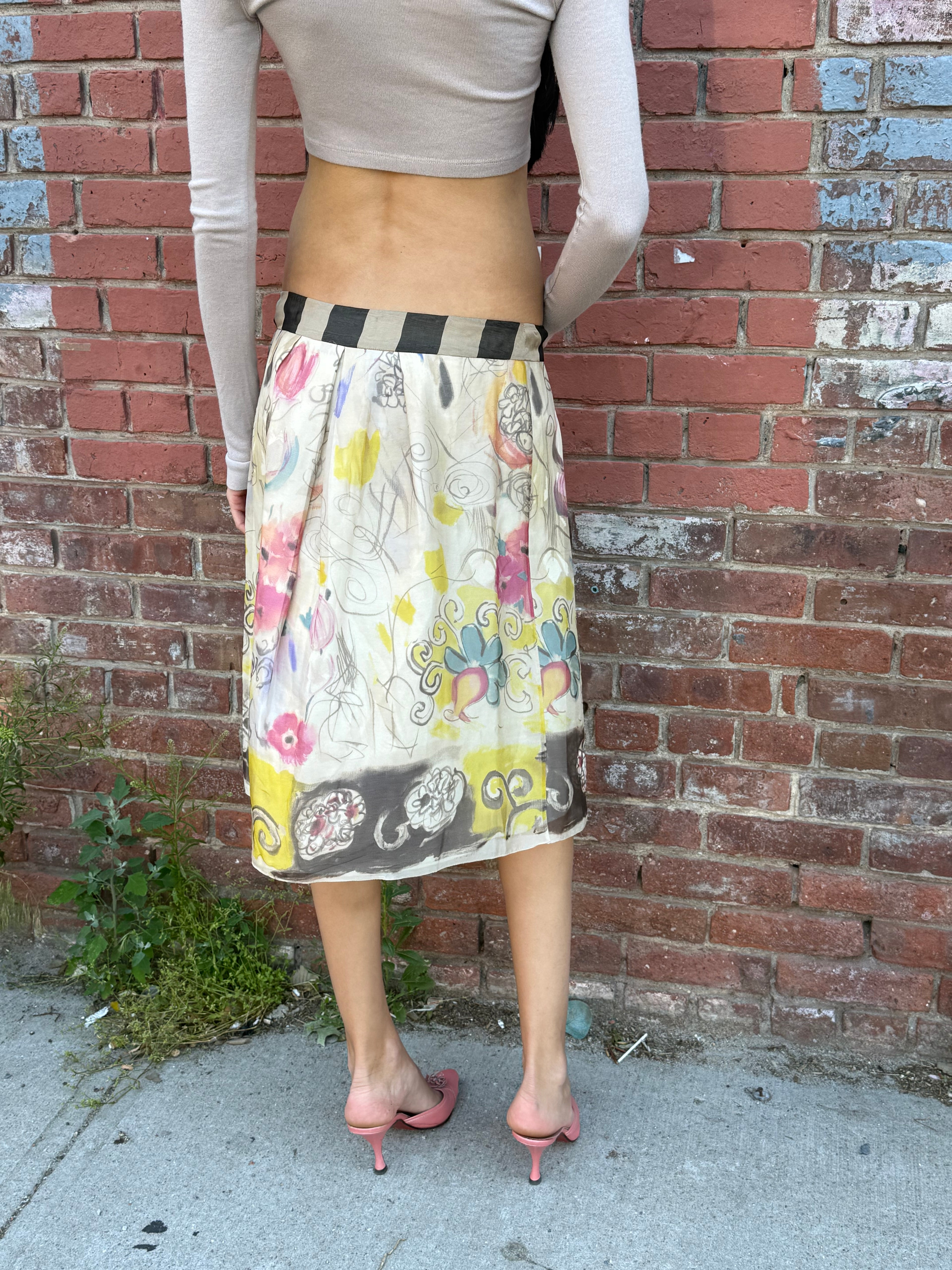 Alberta Ferretti Silk Skirt
