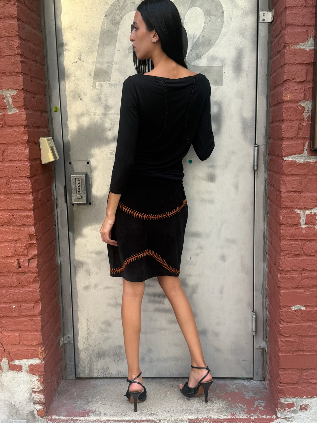Moschino Corduroy Sequined Skirt