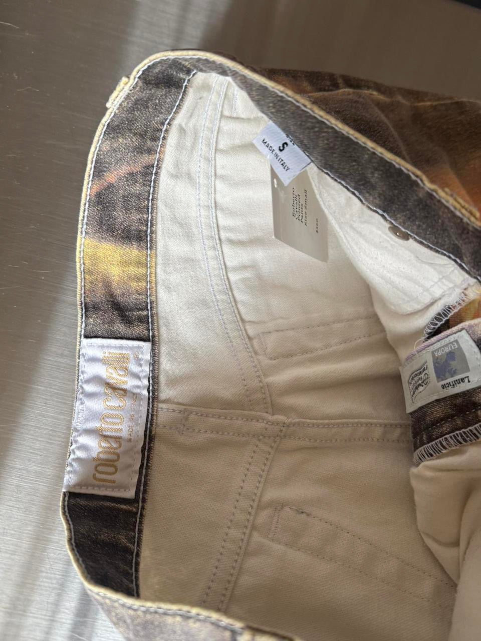 Roberto Cavalli Floral Printed Denim Pants