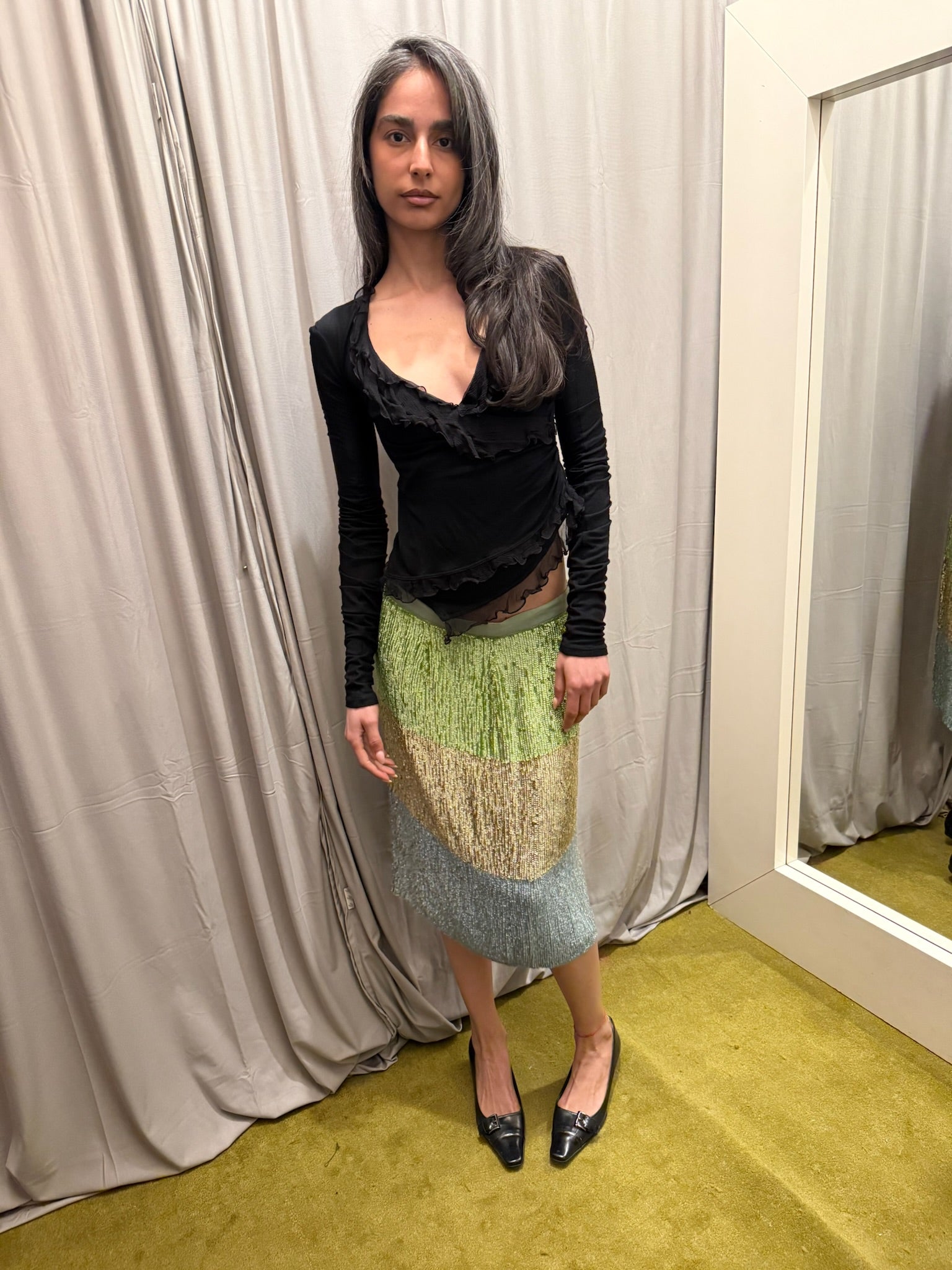 Gianfranco Ferre Studio Silk Sequin Skirt