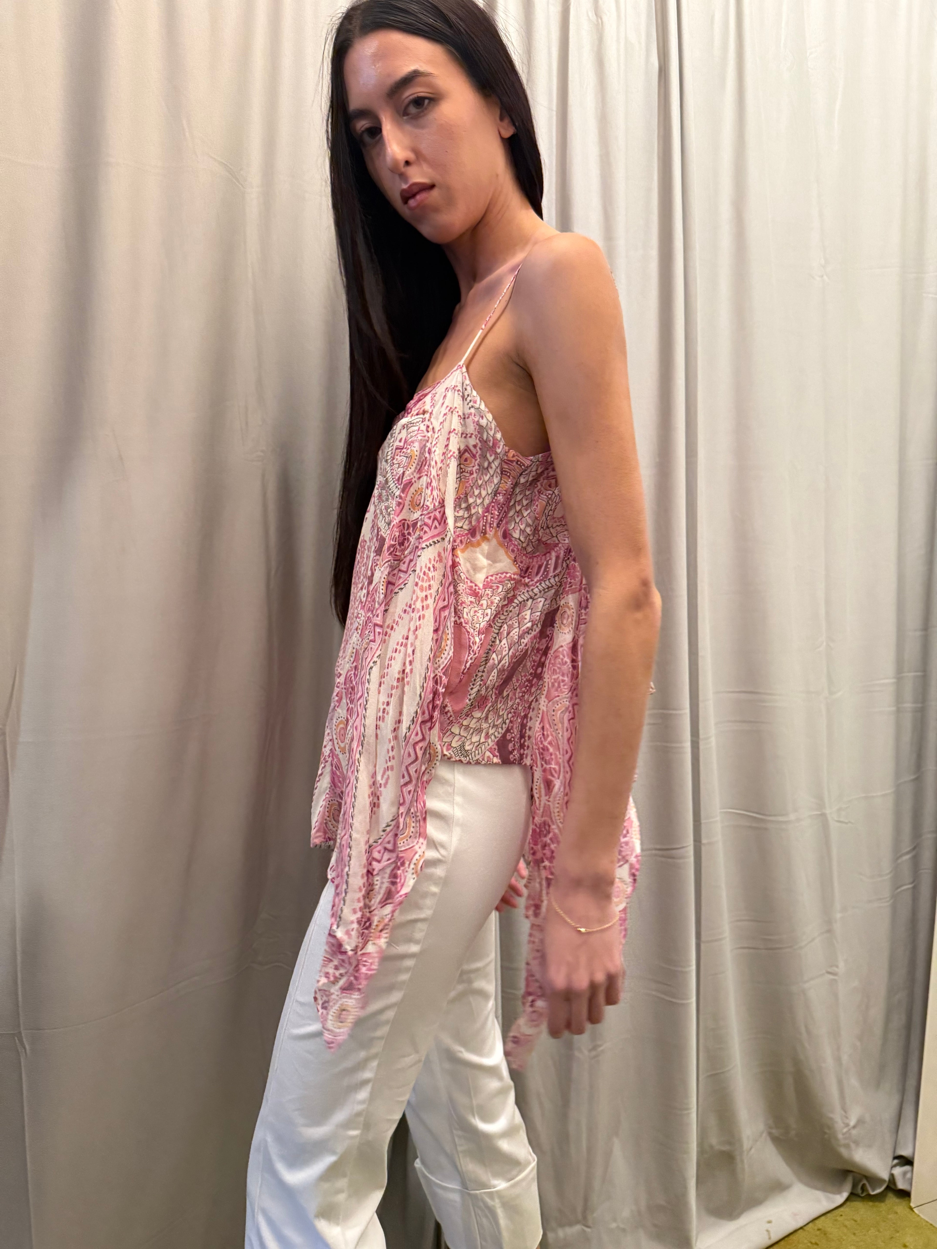 Roberto Cavalli Silk Paisley Print Flowy Top