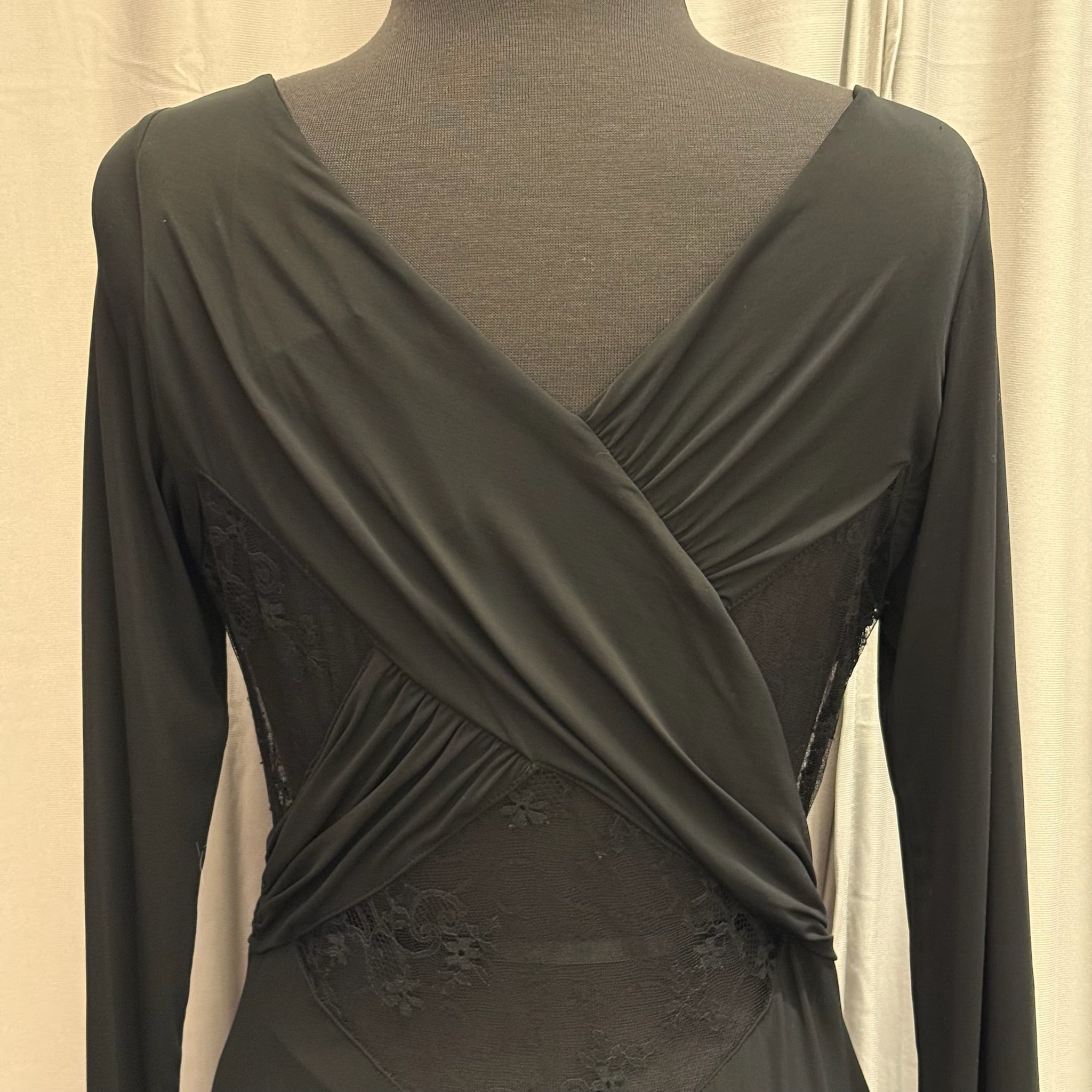 Class Cavalli Black Dress With Lace Detail