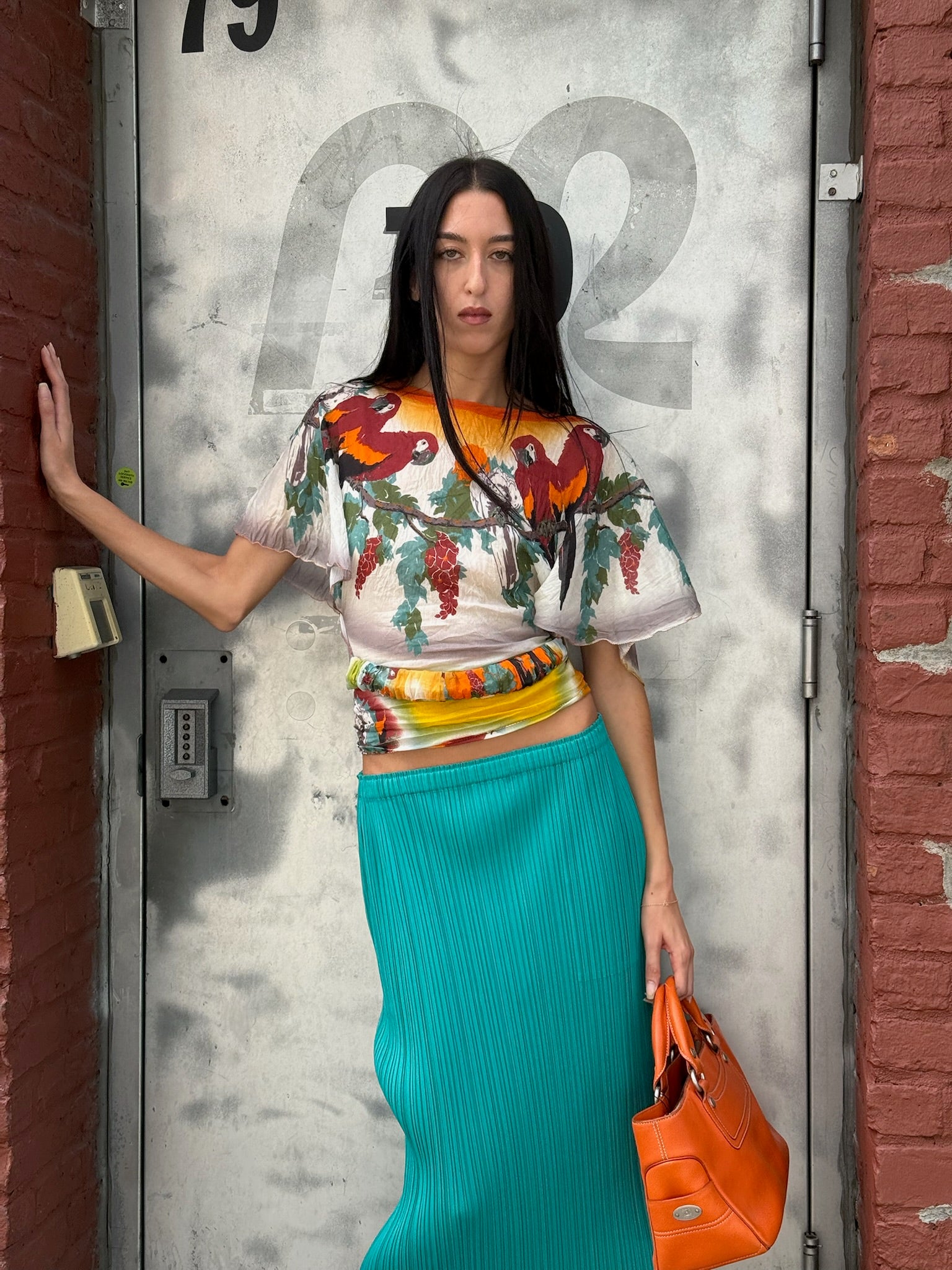 Jean Paul Gaultier Soleil Tropical Print Top