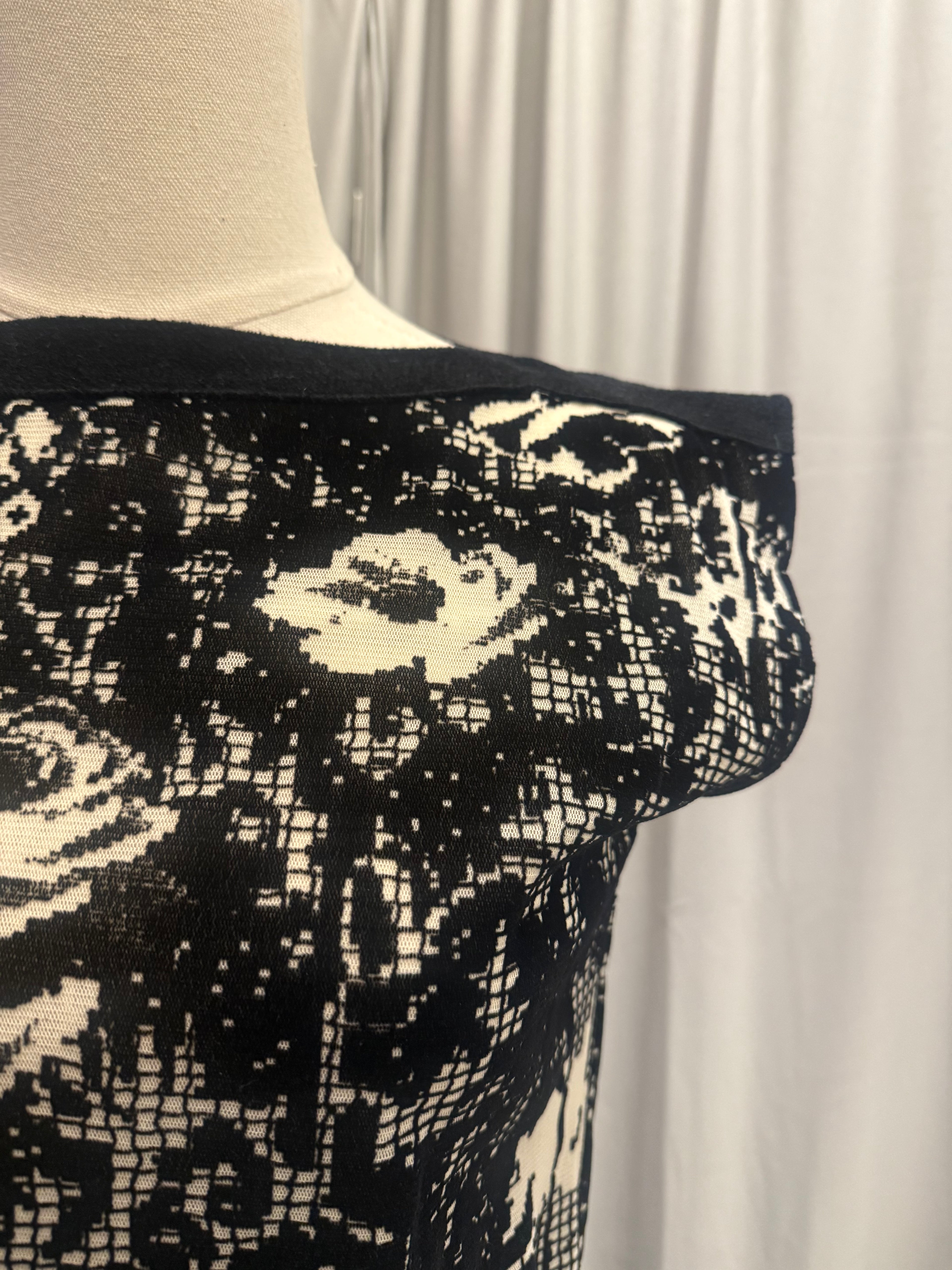 JPG Abstract Print Mesh Dress