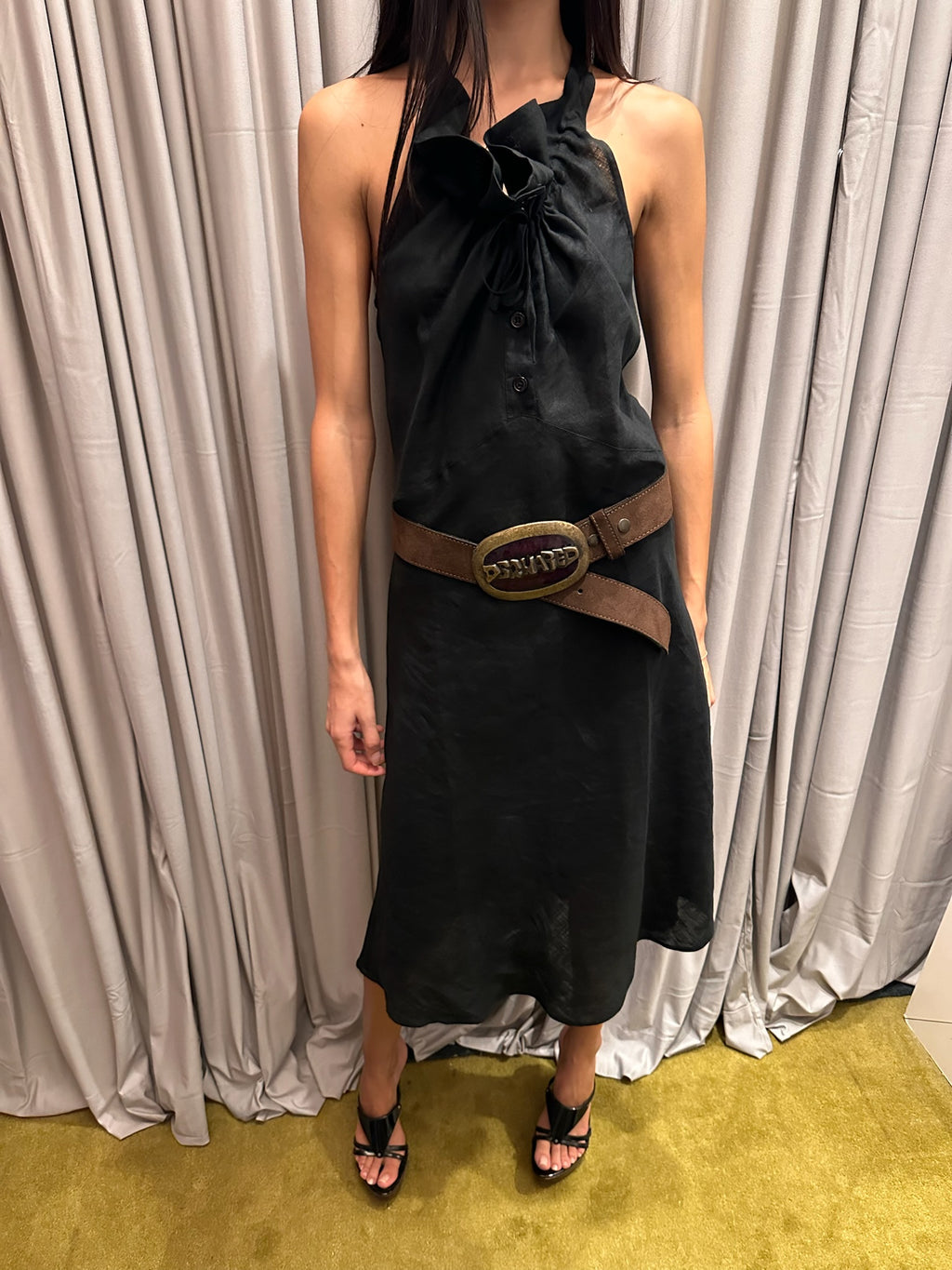 Armani Jeans Linen Black Dress