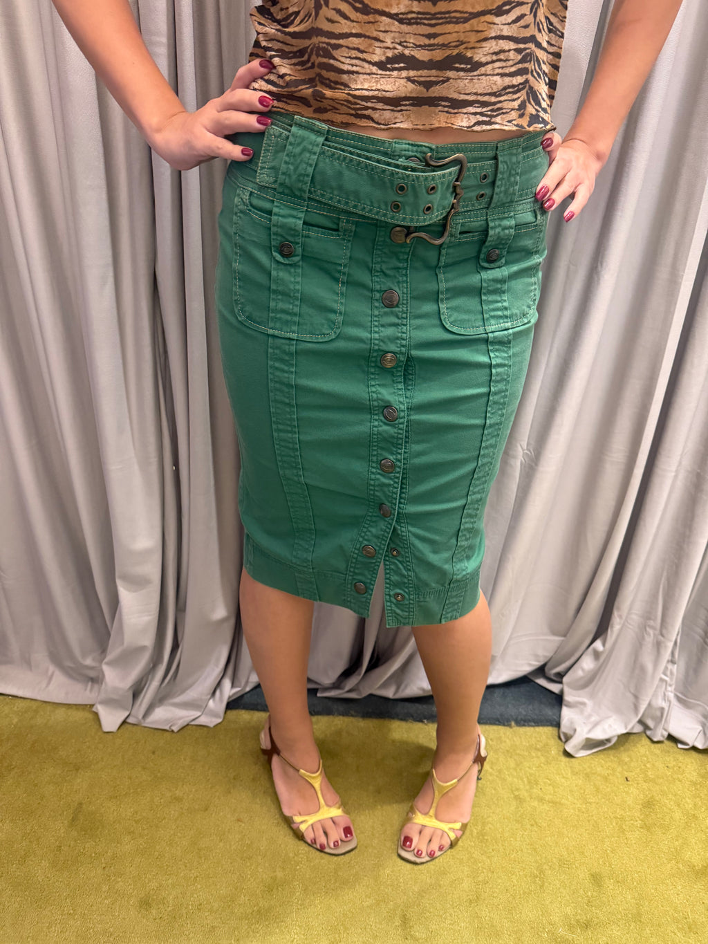 Just Cavalli Green Skirt