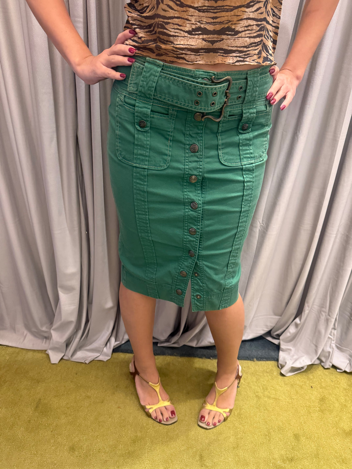 Just Cavalli Green Skirt