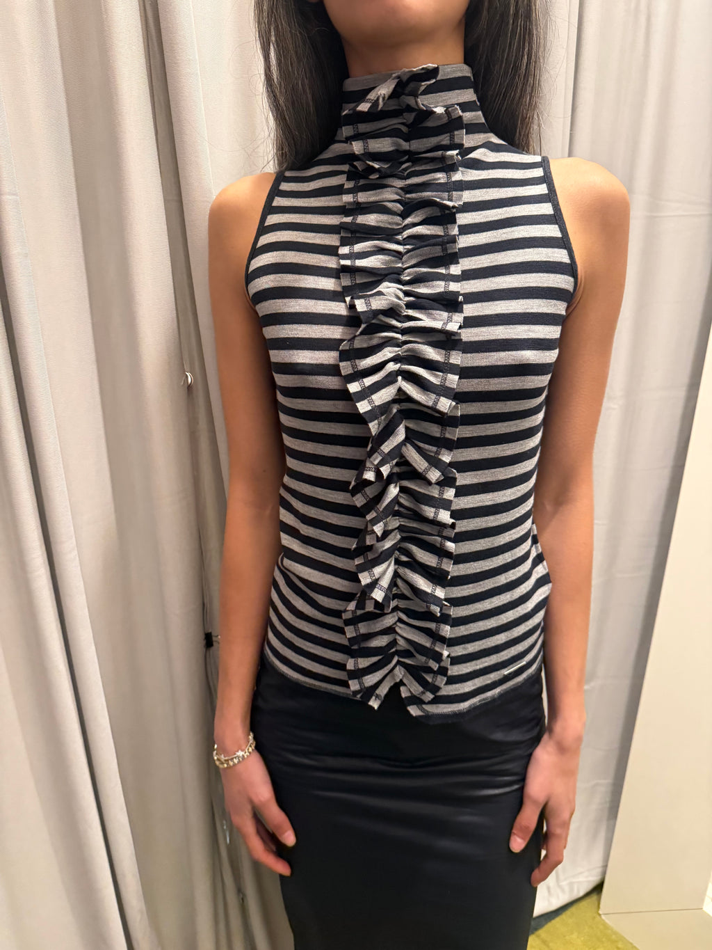 Italian Vintage Ruched Turtleneck