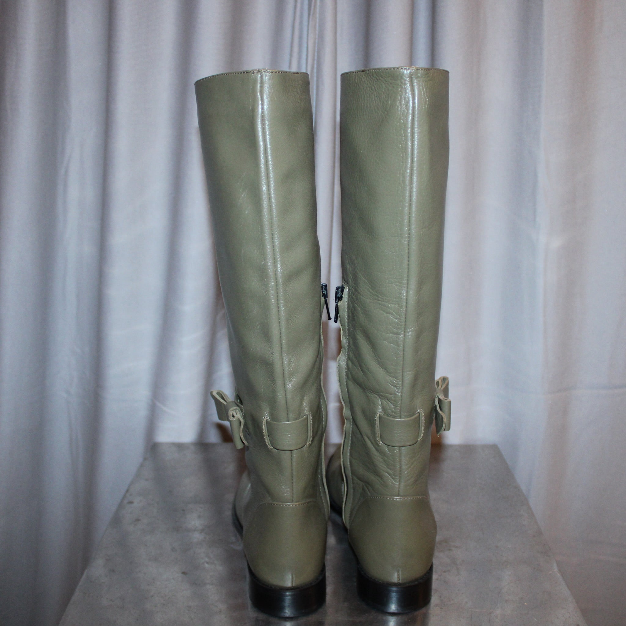 Red Valentino Leather Bow Boots