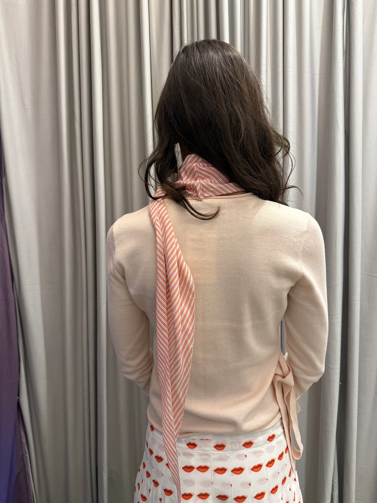 Bottega Veneta Pink Cardigan with Scarf
