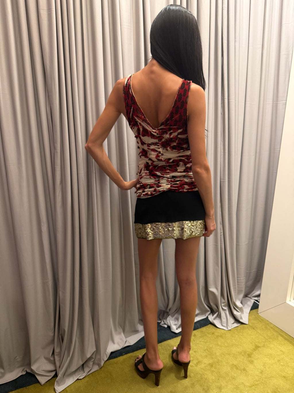 Patrizia Pepe Silk Sequin Skirt