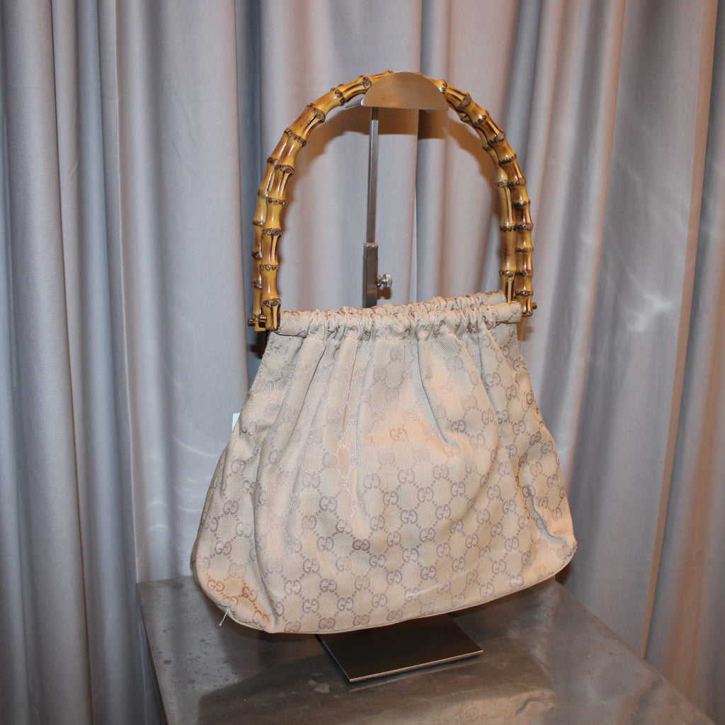 Gucci Monogram Bamboo Handle Bag