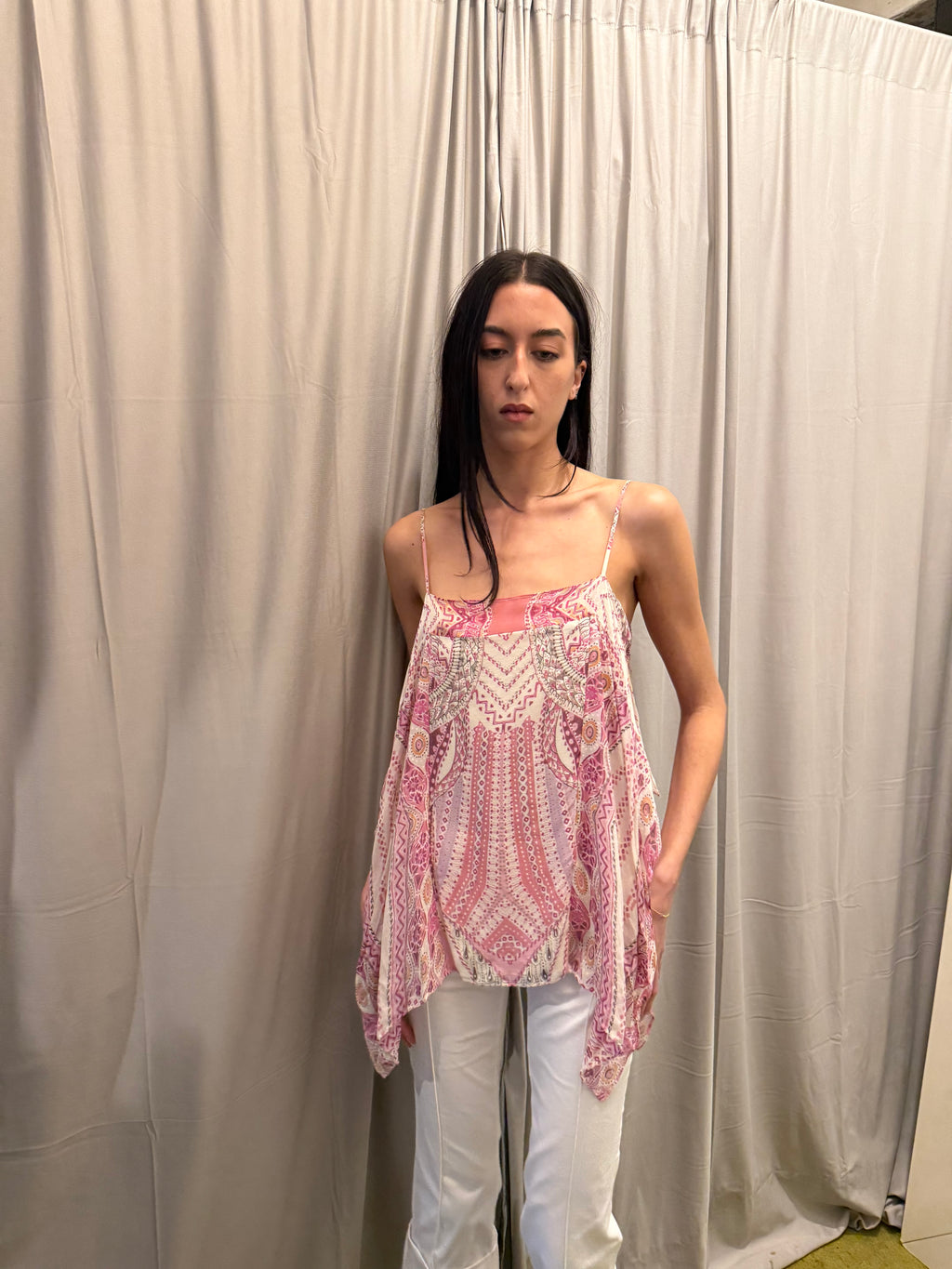 Roberto Cavalli Silk Paisley Print Flowy Top