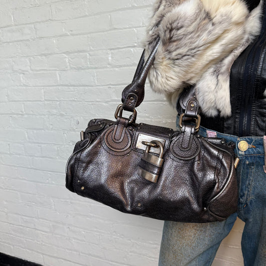 Chloe paddington bag metallic silver