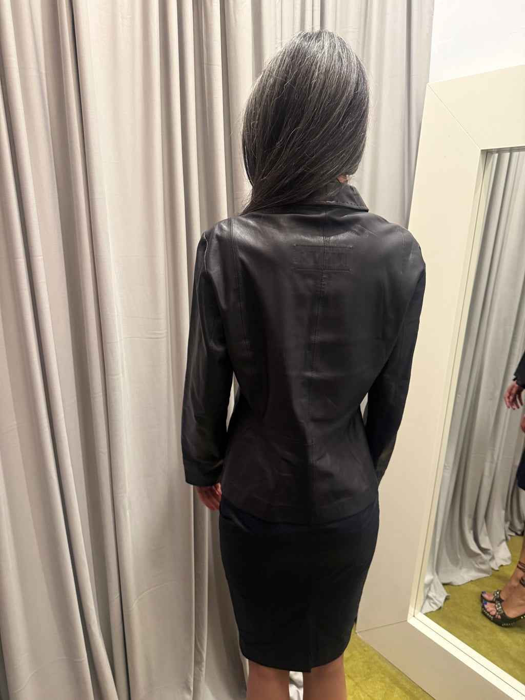 Dark Purple Fitted Leather Jacket