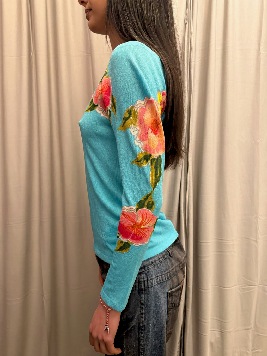 Blumarine Knit Asymetrical Neckline Top