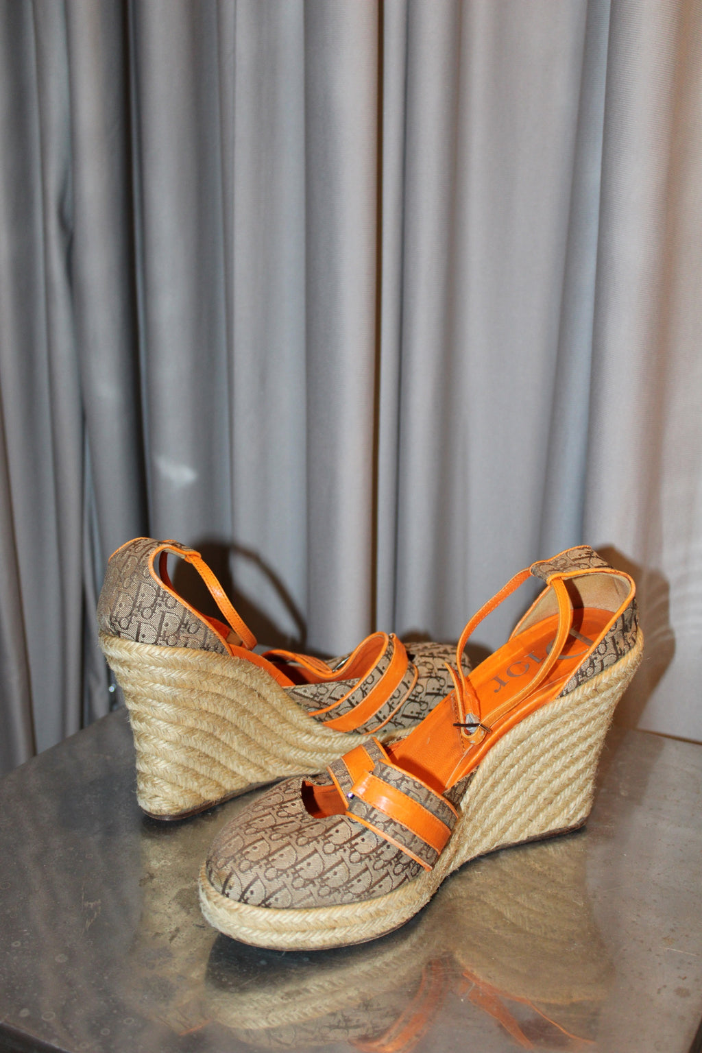 Dior Monogram Orange Heels