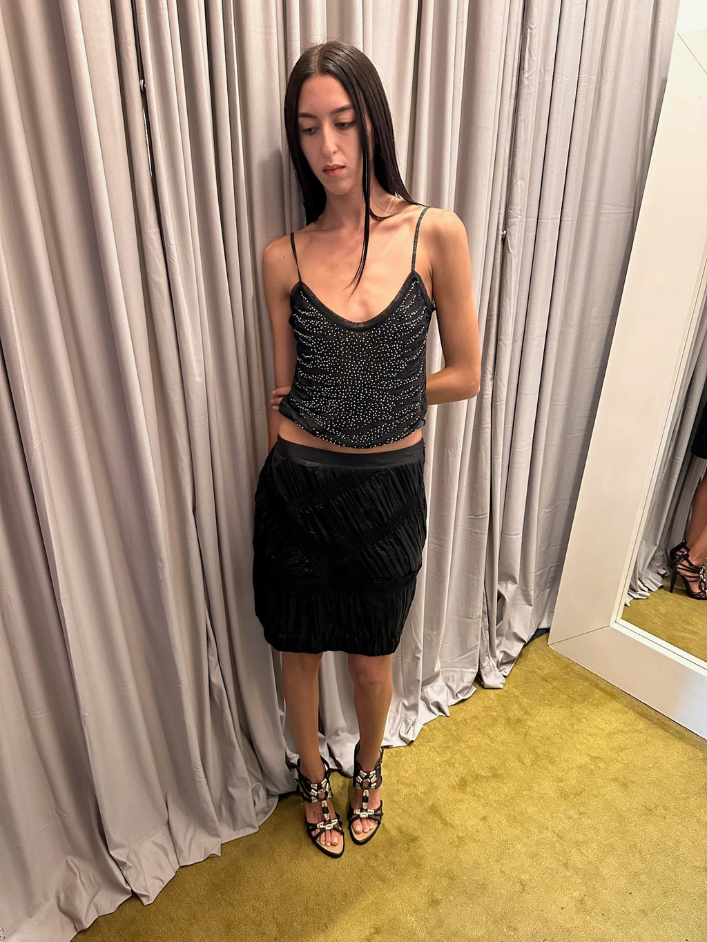 Roberto Cavalli Embellished Sheer Top