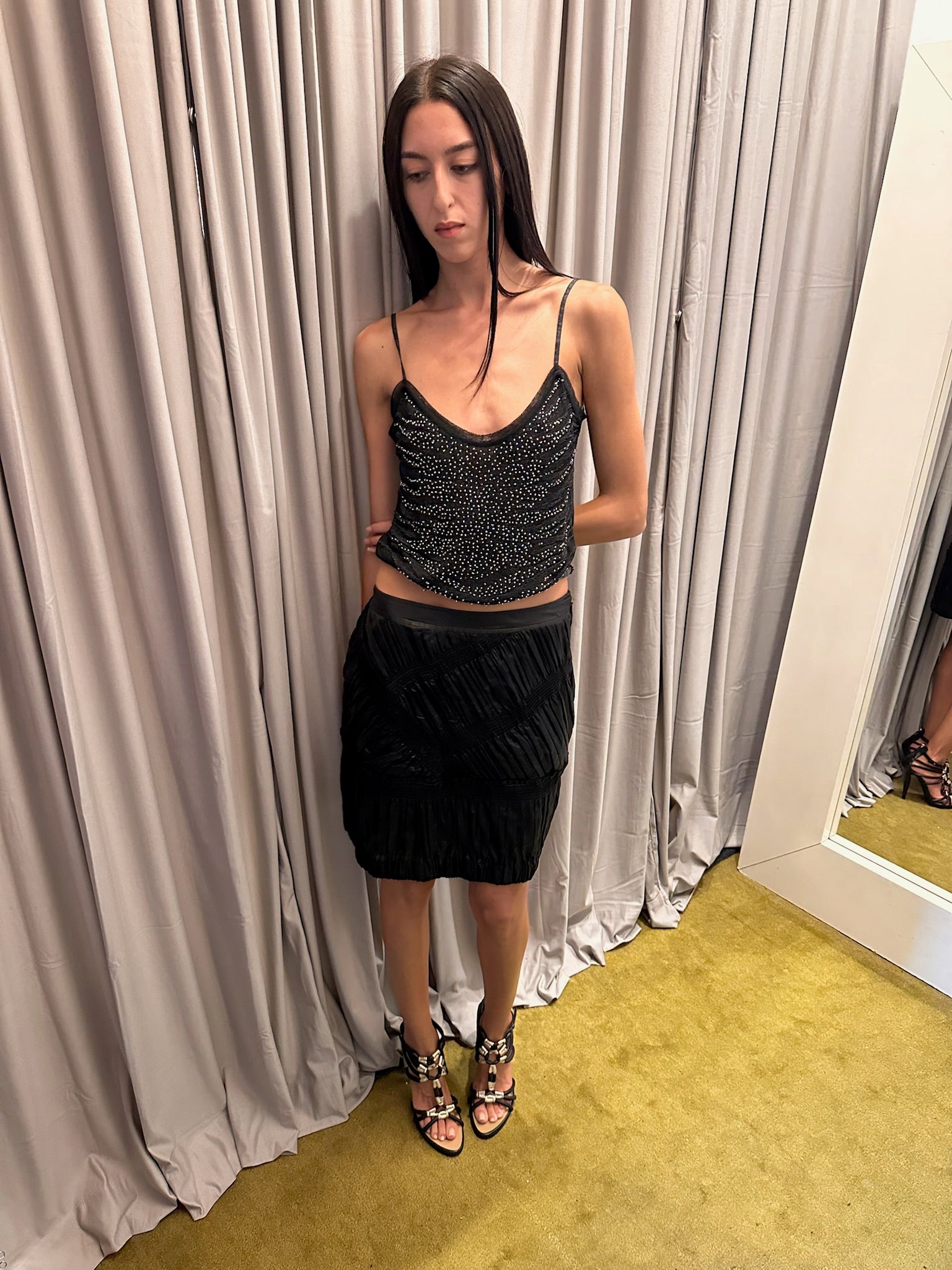 Roberto Cavalli Embellished Sheer Top