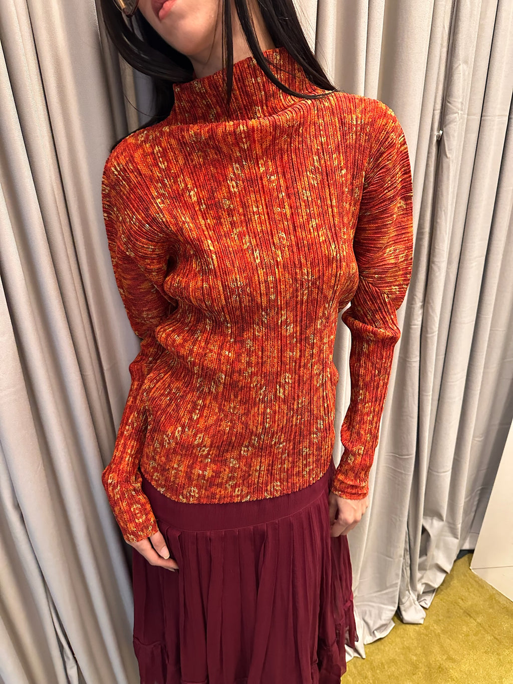 Issey Miyake Pleats Please Floral Top