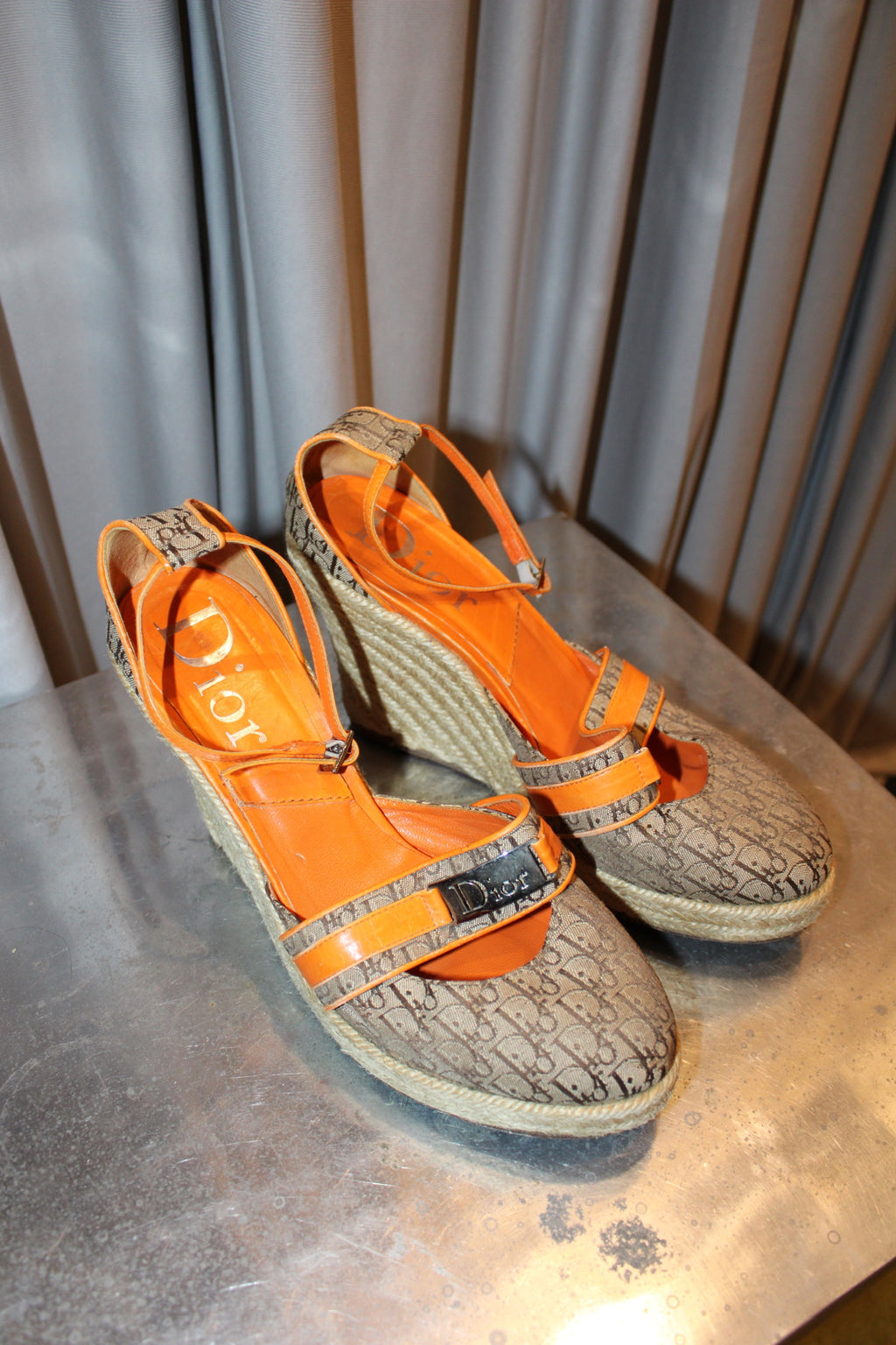 Dior Monogram Orange Heels