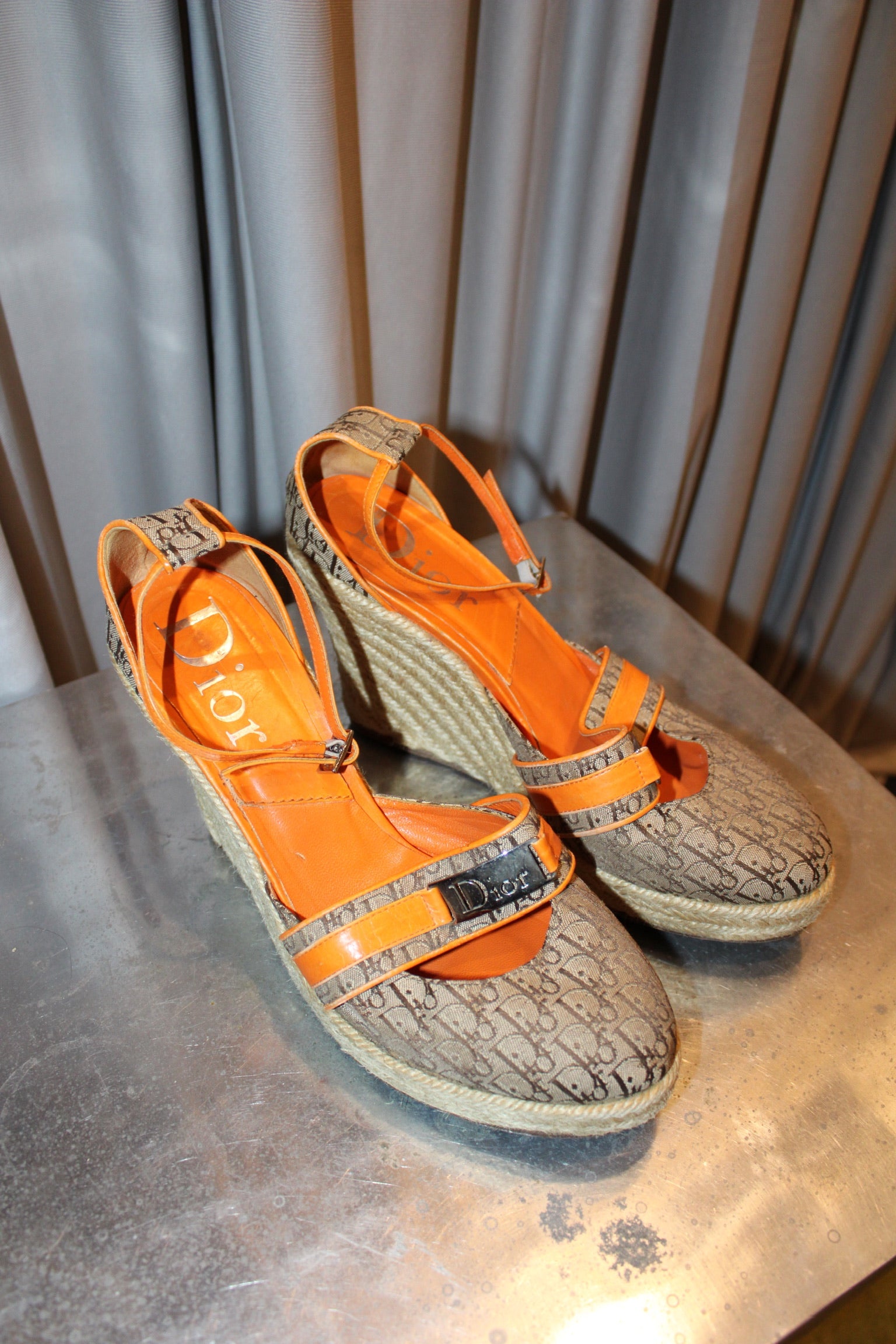 Dior Monogram Orange Heels