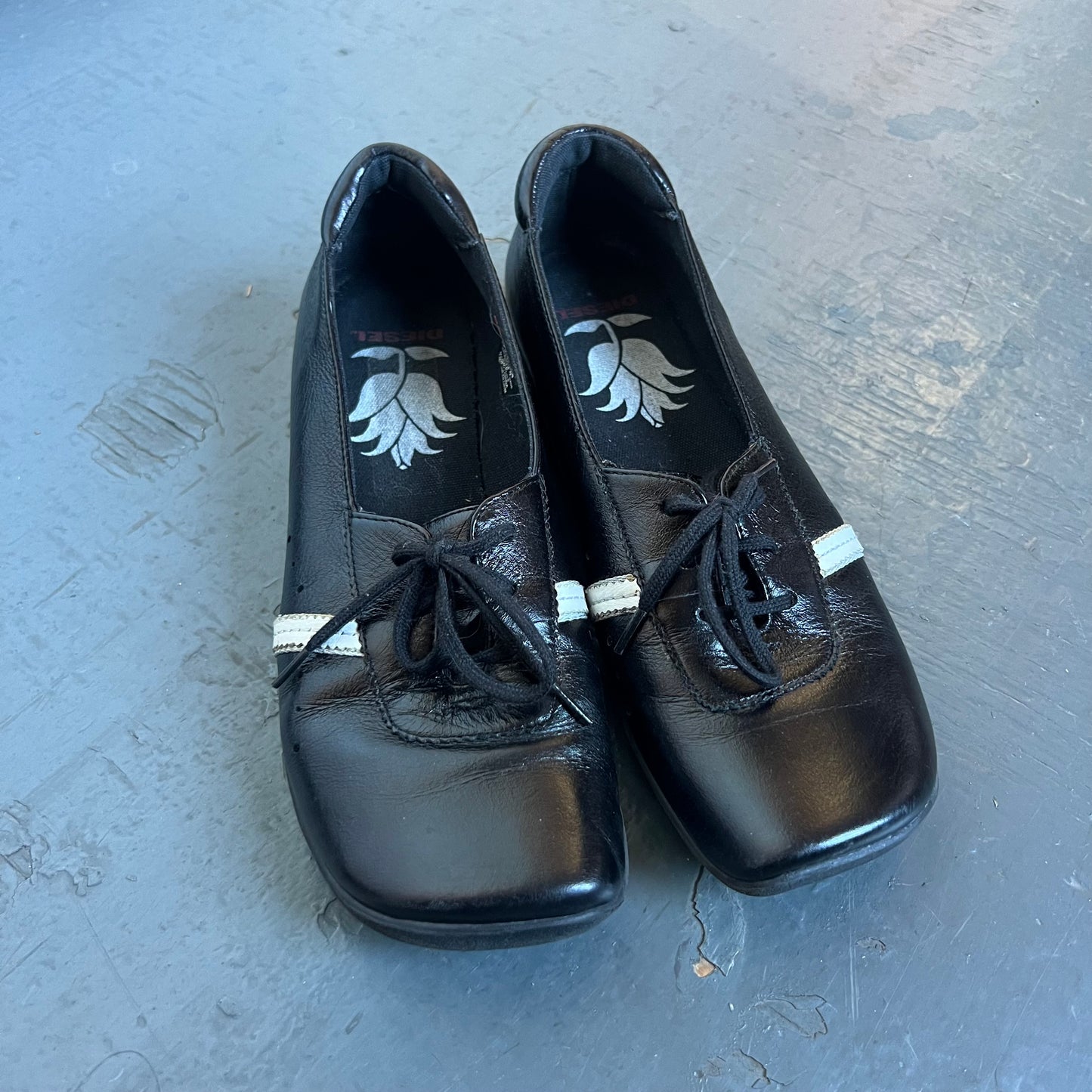 Diesel patent leather flats